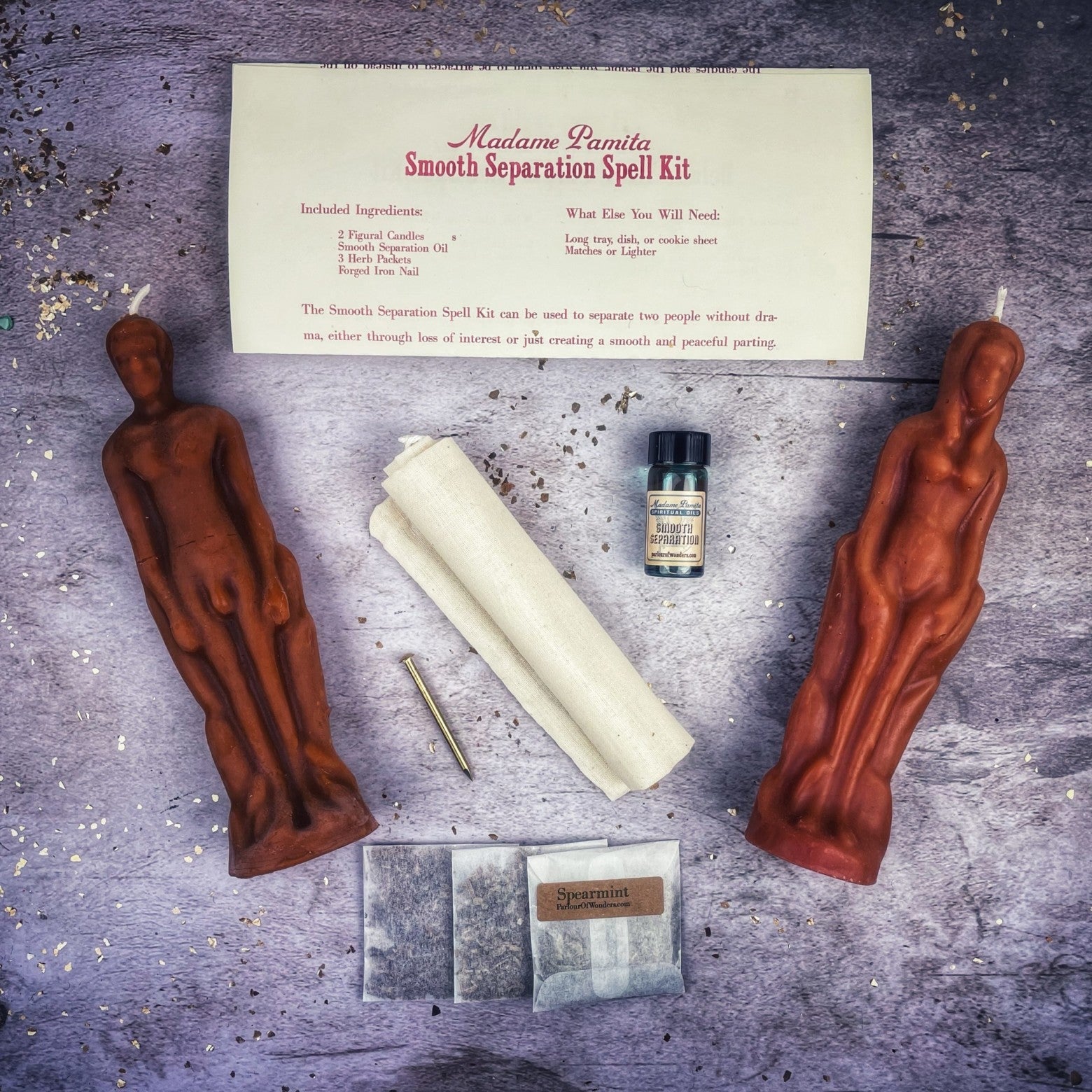 Smooth Separation Candle Spell Kit - Female/Male | Peaceful Parting