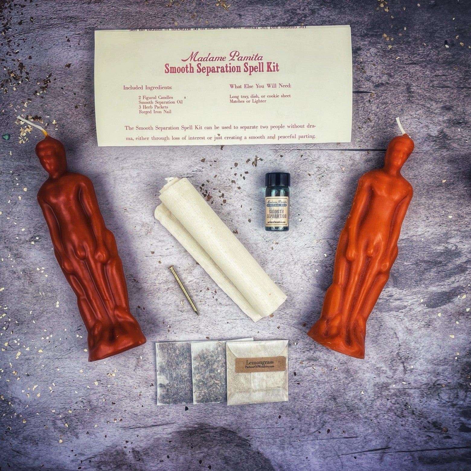 Smooth Separation Candle Spell Kit - Male/Male | Peaceful Parting