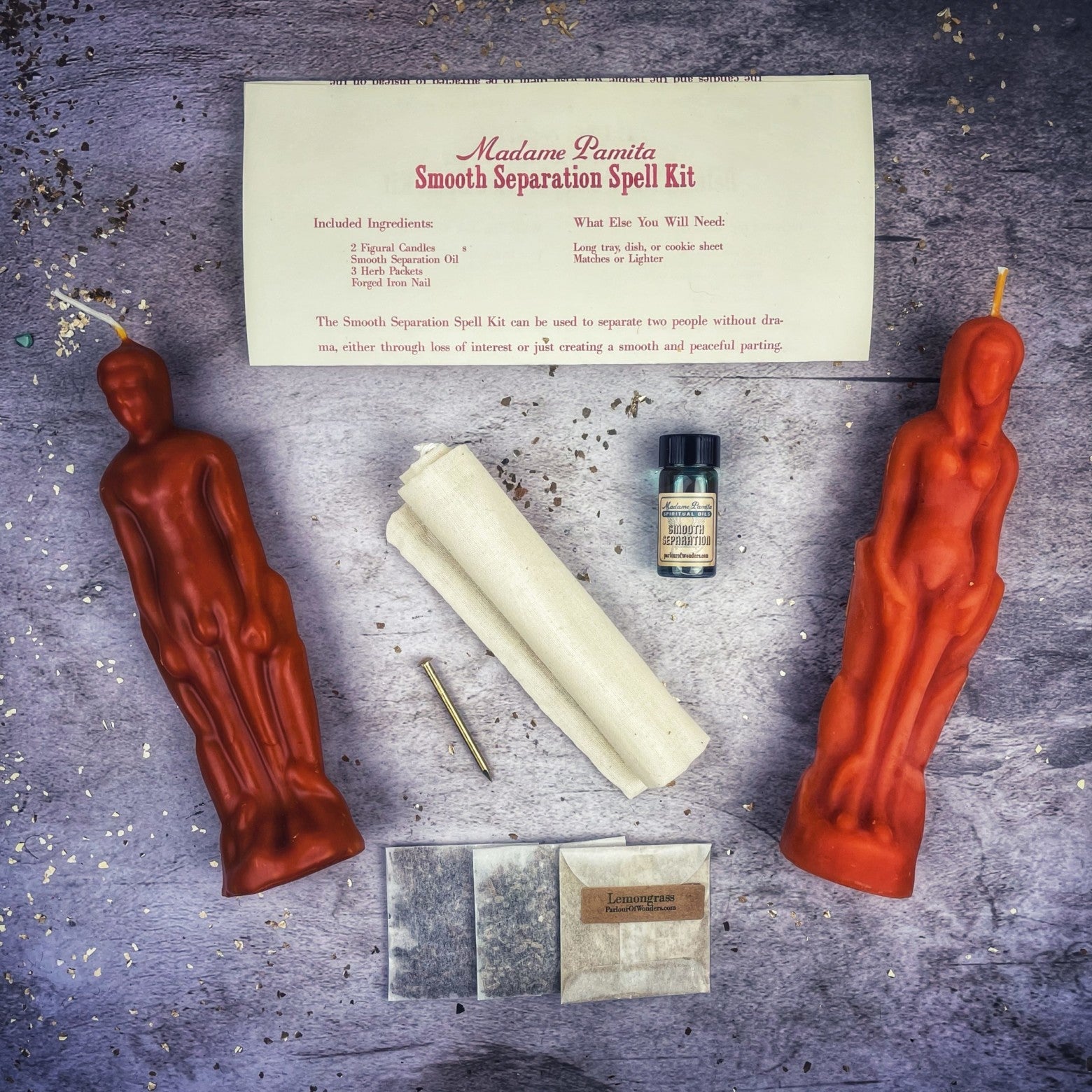 Smooth Separation Candle Spell Kit - Female/Male | Peaceful Parting