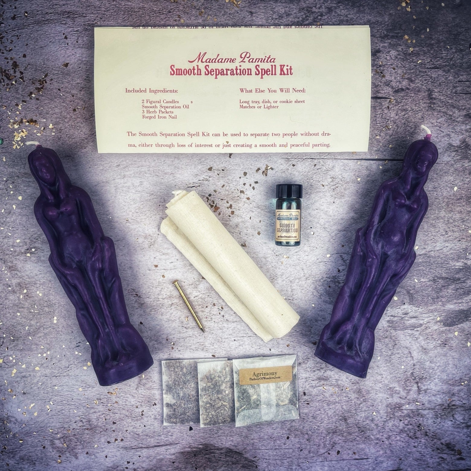 Smooth Separation Candle Spell Kit - Female/Female | Peaceful Parting