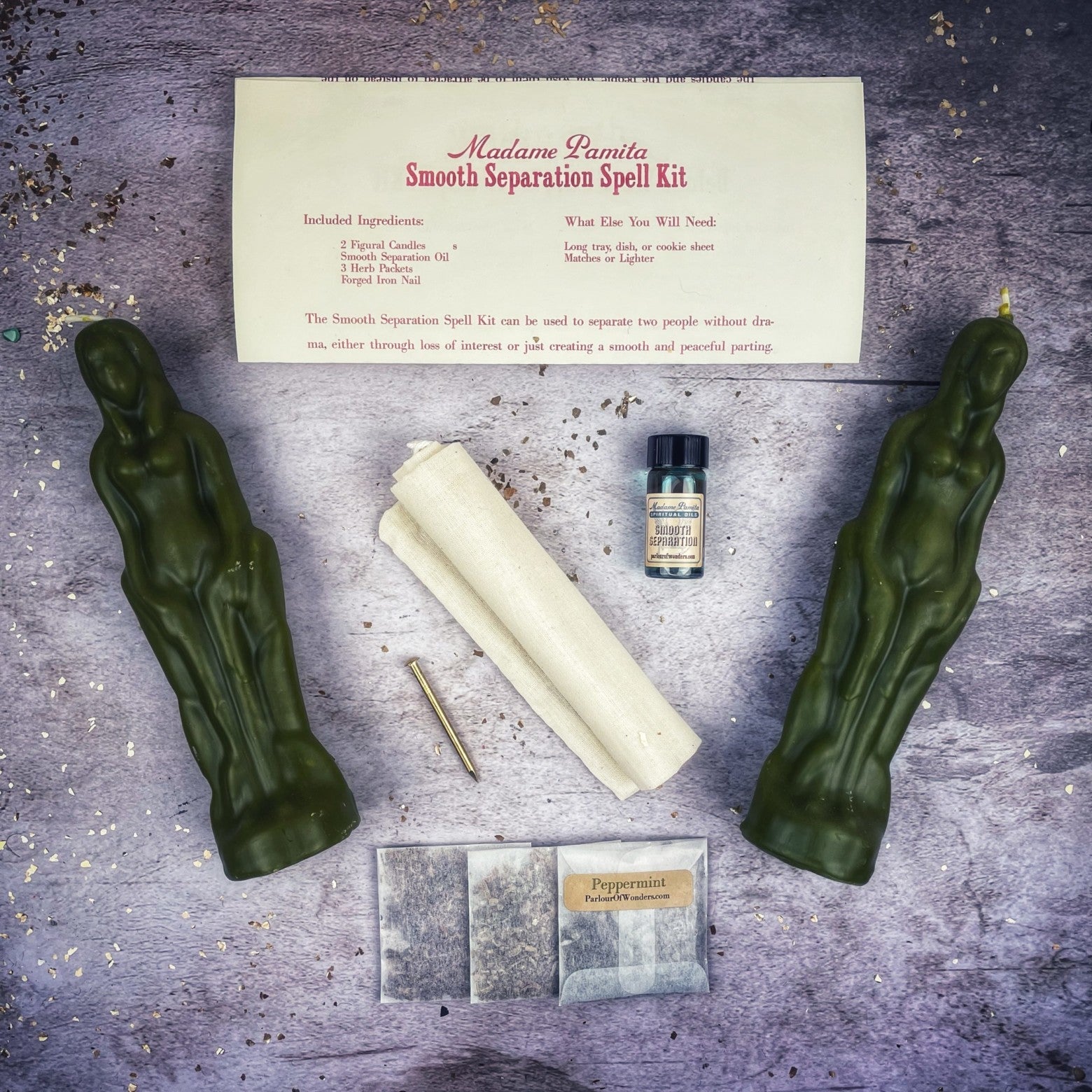 Smooth Separation Candle Spell Kit - Female/Female | Peaceful Parting
