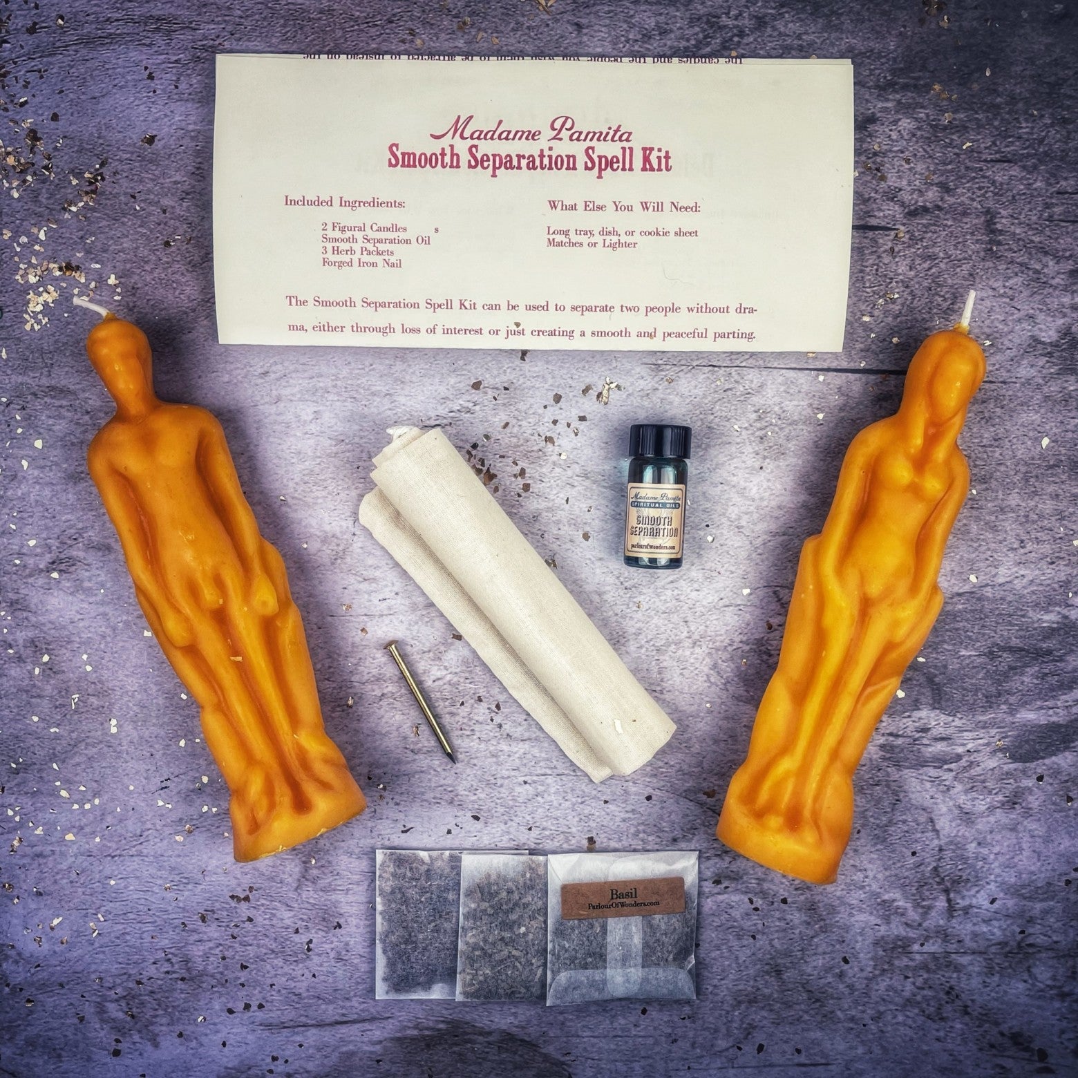 Smooth Separation Candle Spell Kit - Female/Male | Peaceful Parting