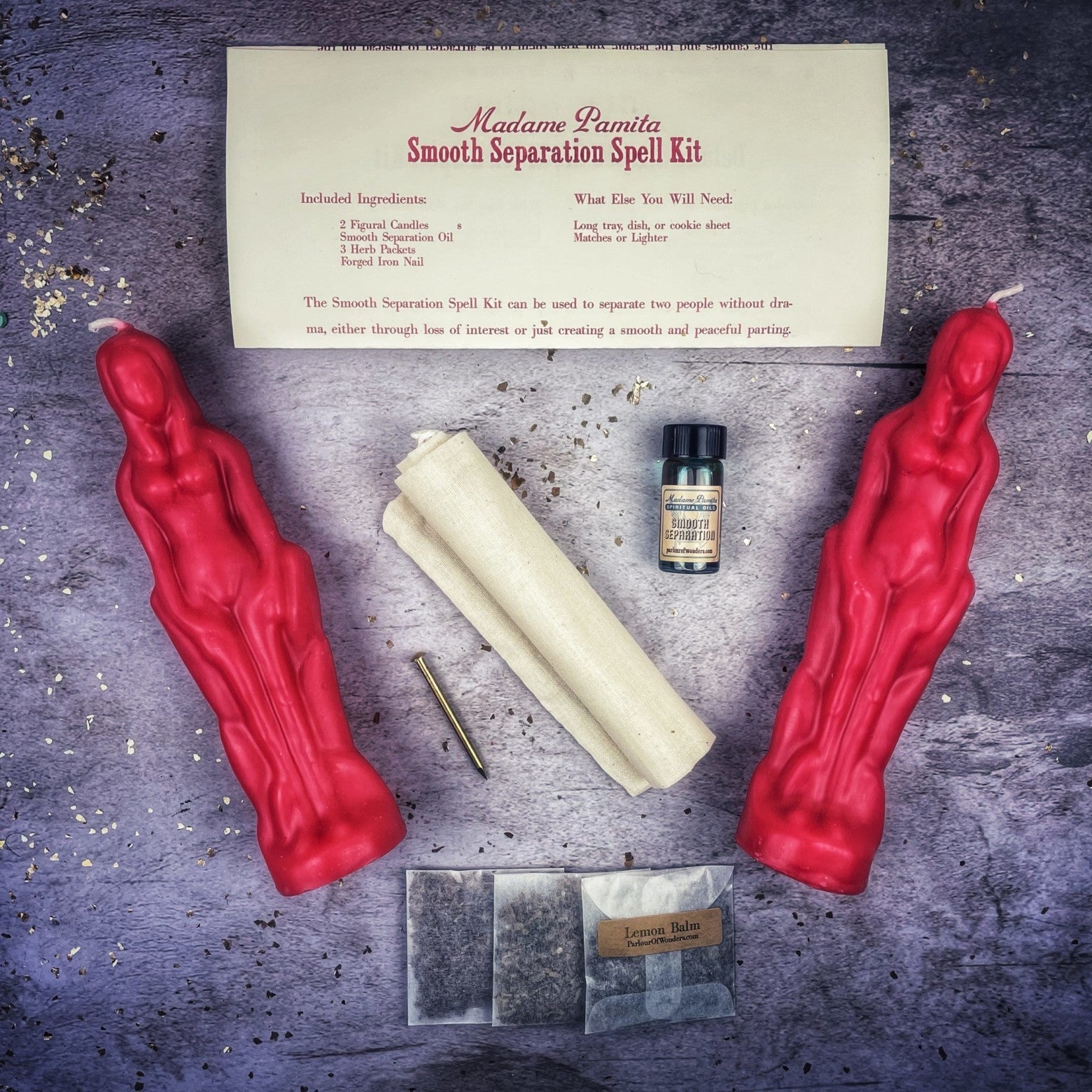 Smooth Separation Candle Spell Kit - Female/Female | Peaceful Parting