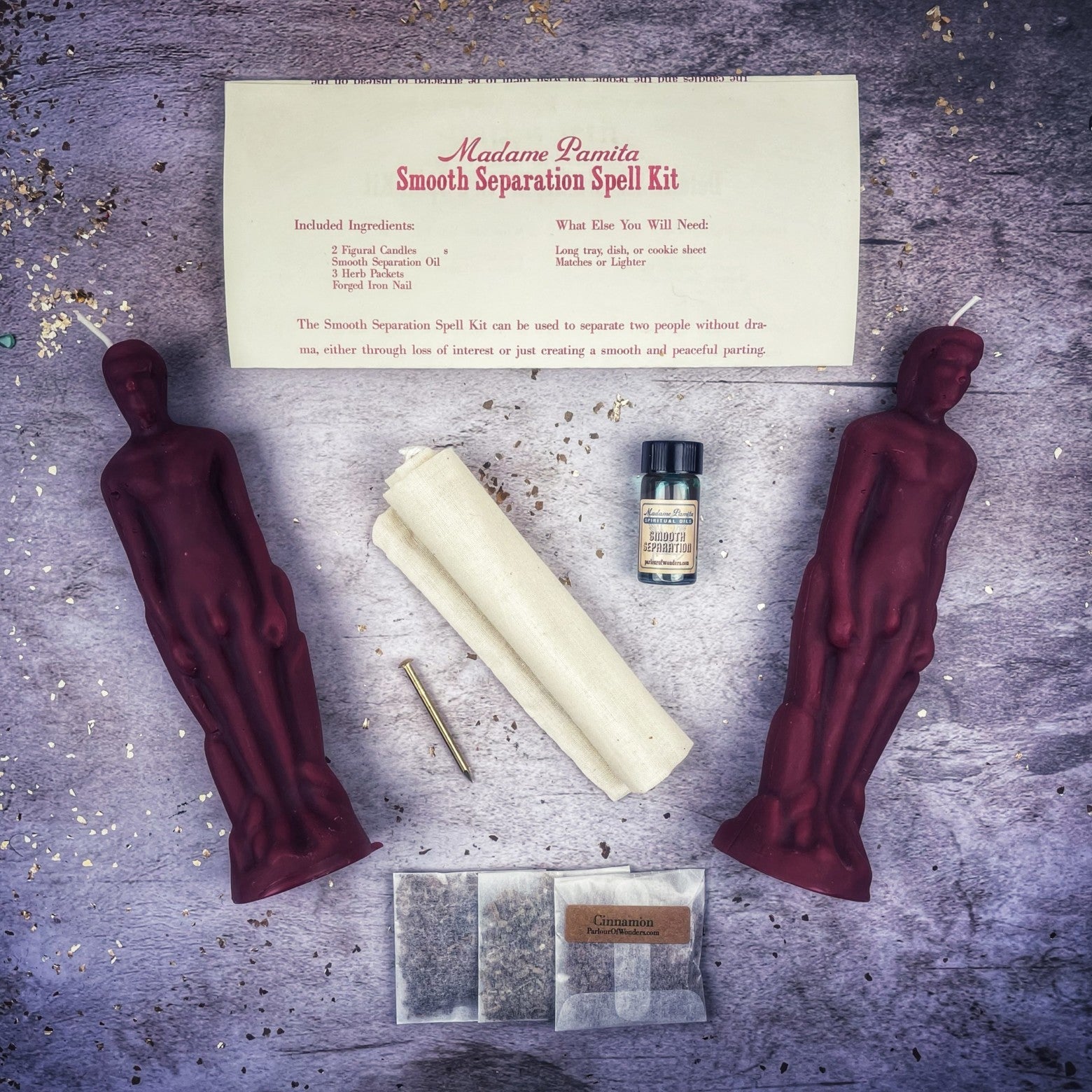 Smooth Separation Candle Spell Kit - Male/Male | Peaceful Parting