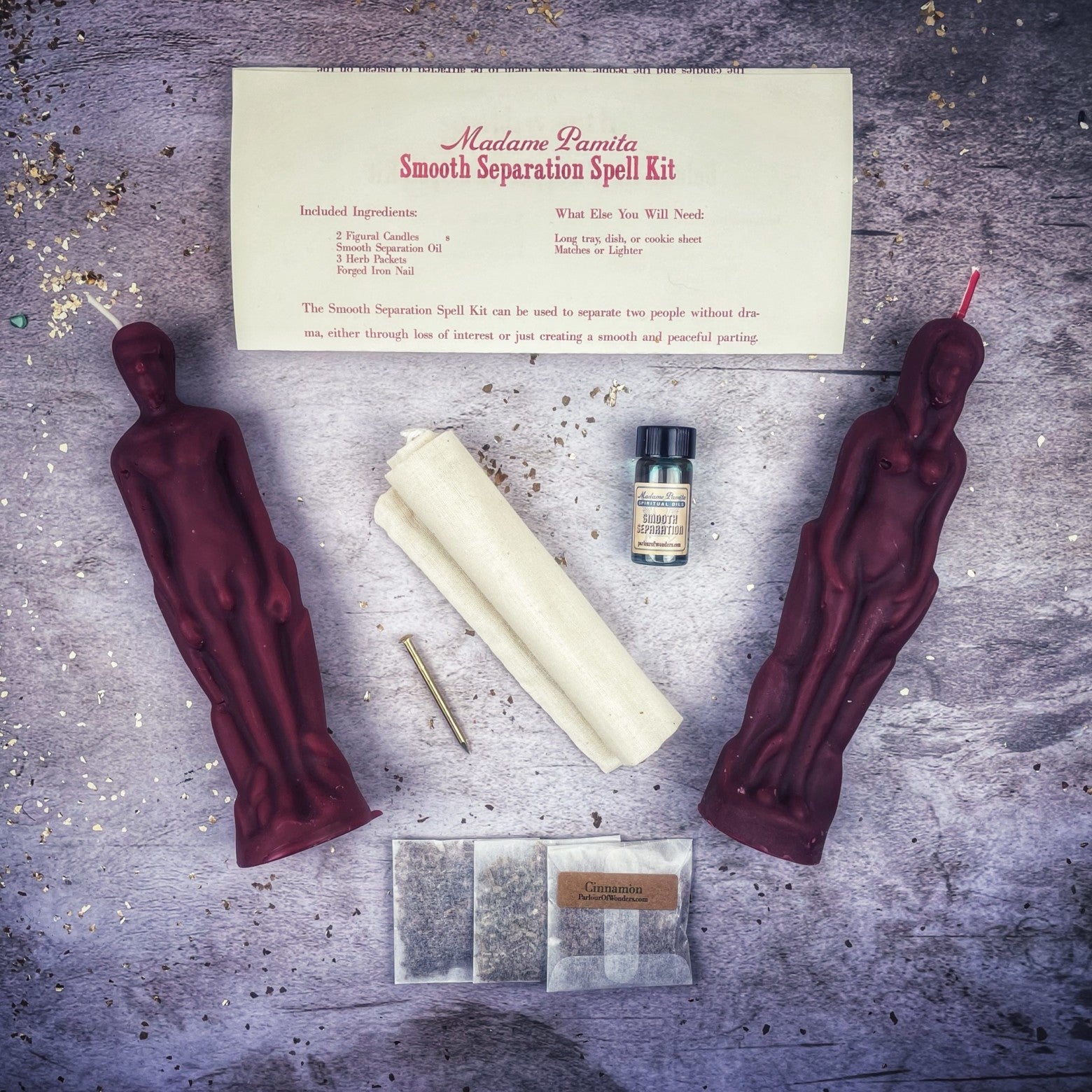 Smooth Separation Candle Spell Kit - Female/Male | Peaceful Parting