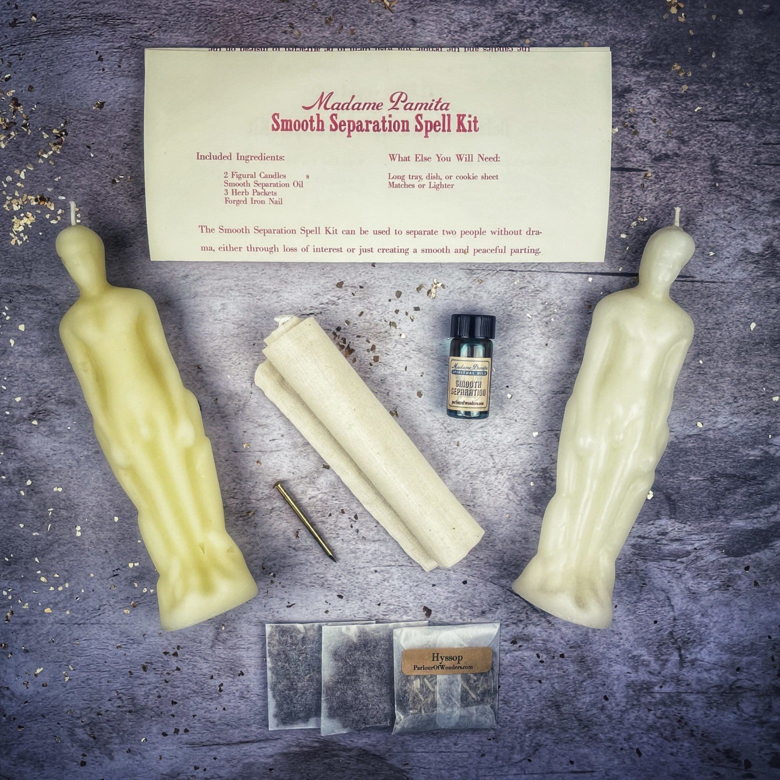 Smooth Separation Candle Spell Kit - Male/Male | Peaceful Parting