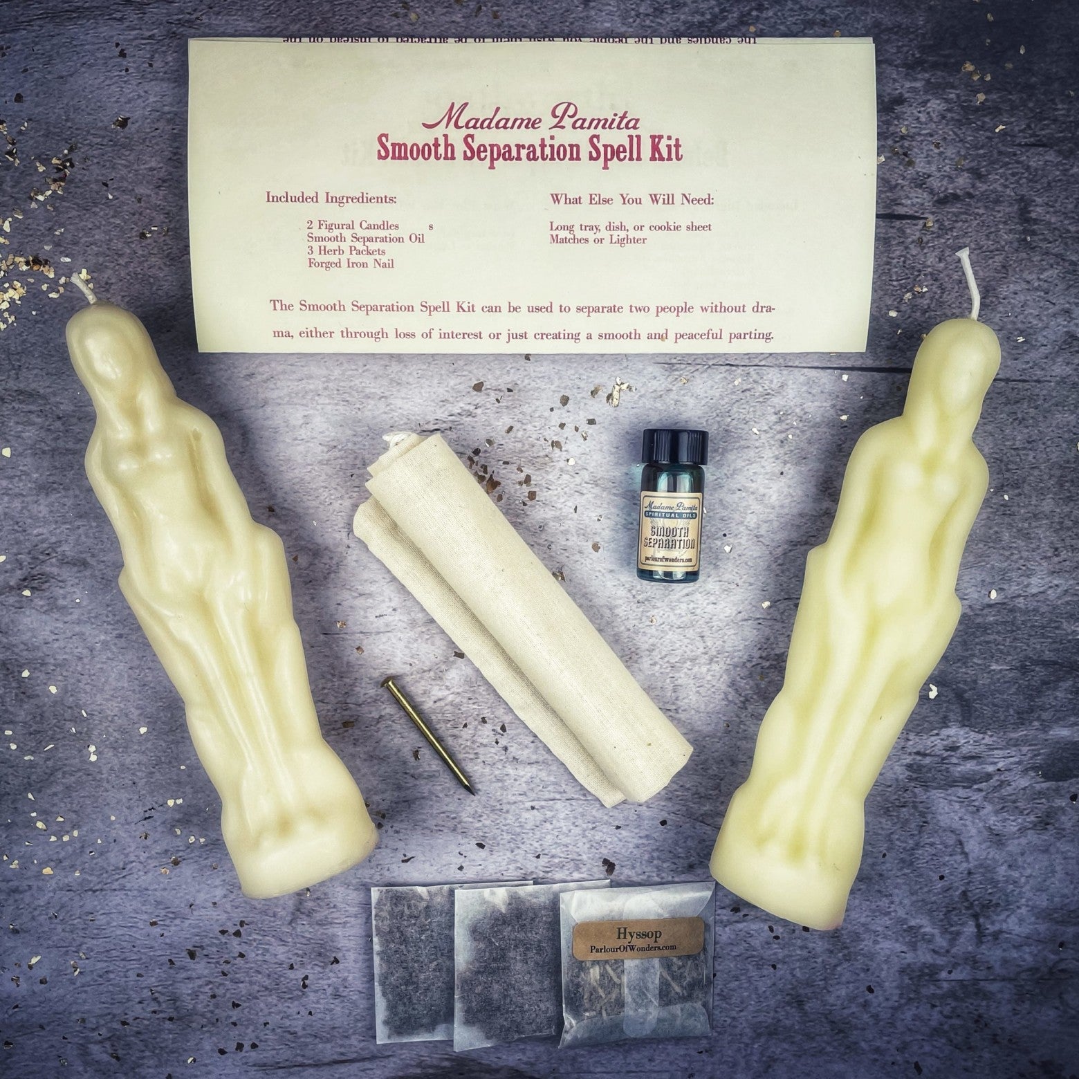 Smooth Separation Candle Spell Kit - Female/Female | Peaceful Parting