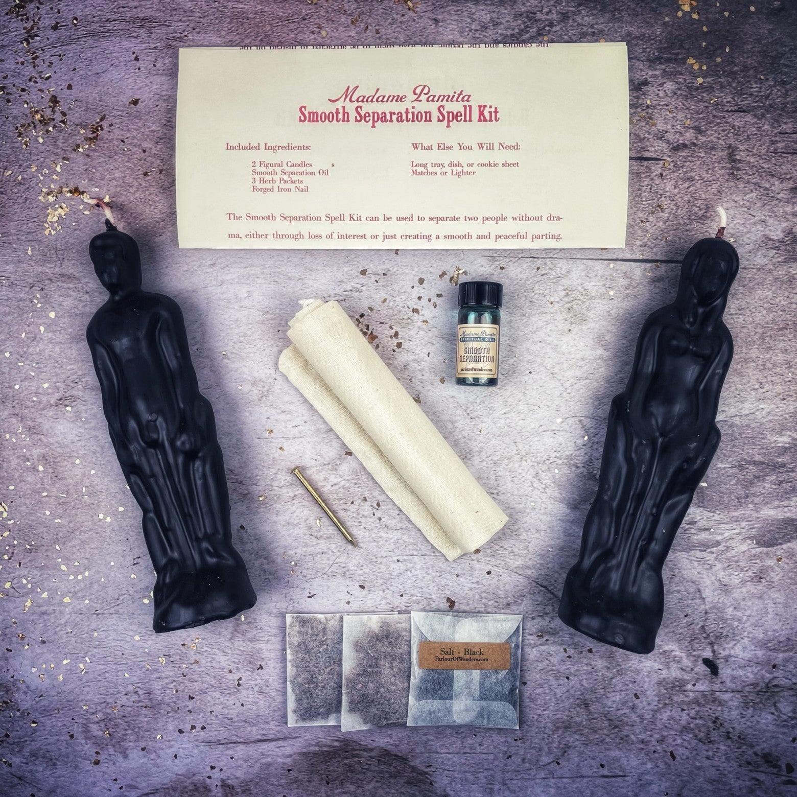Smooth Separation Candle Spell Kit - Female/Male | Peaceful Parting