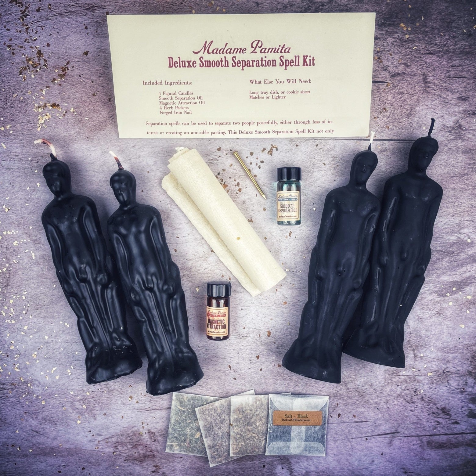 Deluxe Smooth Separation Candle Spell Kit - Male/Male | Peaceful Parting & Love Direction