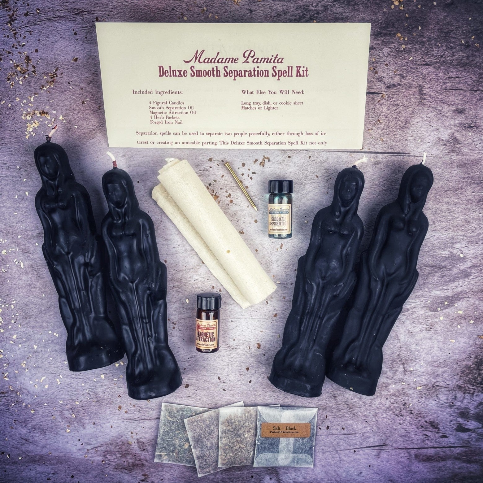 Deluxe Smooth Separation Candle Spell Kit - Female/Female | Peaceful Parting & Love Direction
