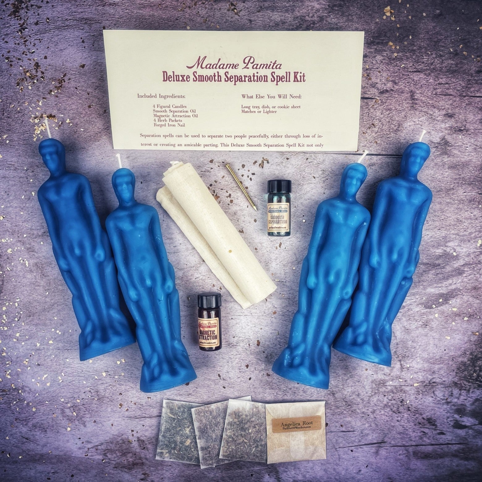 Deluxe Smooth Separation Candle Spell Kit - Male/Male | Peaceful Parting & Love Direction