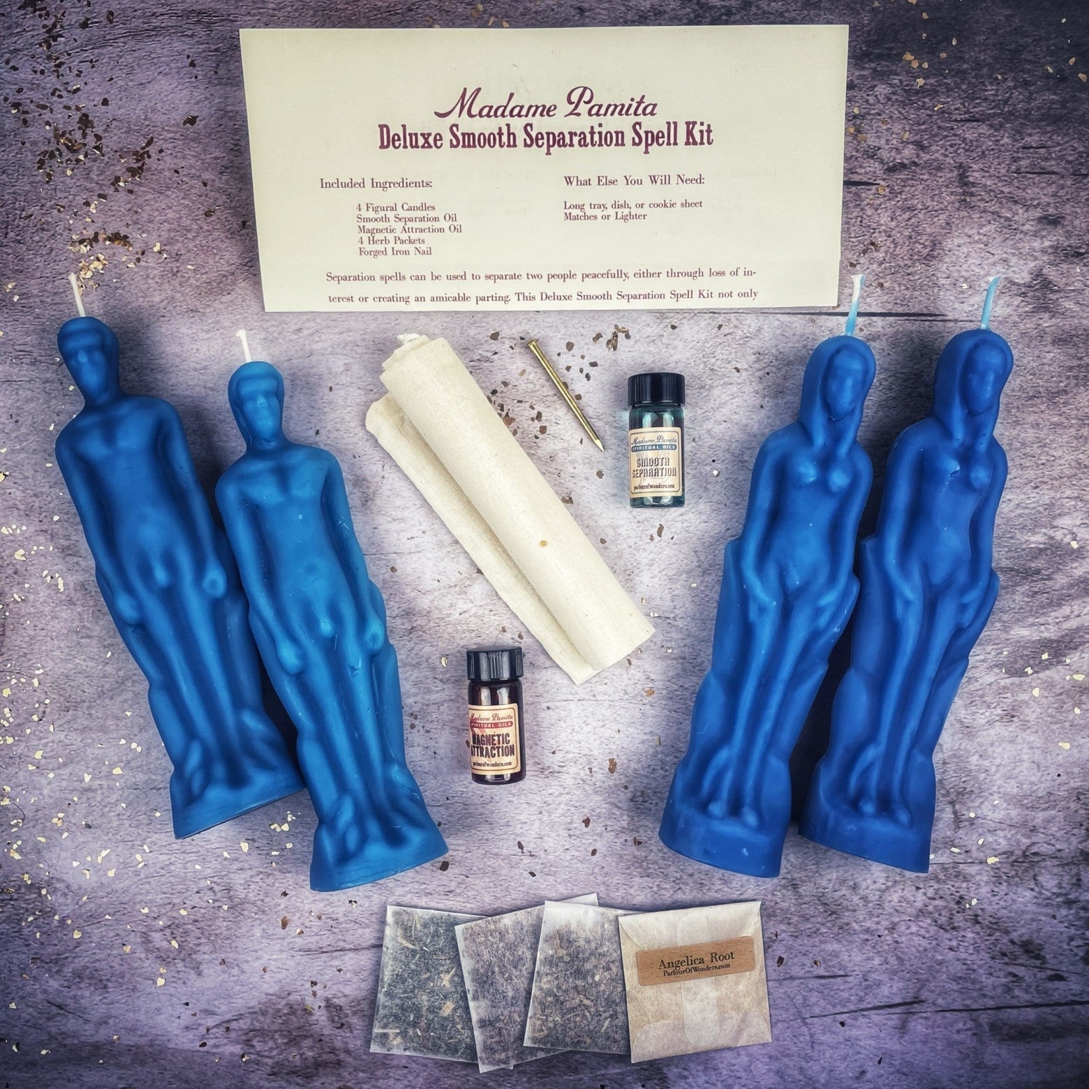 Deluxe Smooth Separation Candle Spell Kit - Female/Male | Peaceful Parting & Love Direction