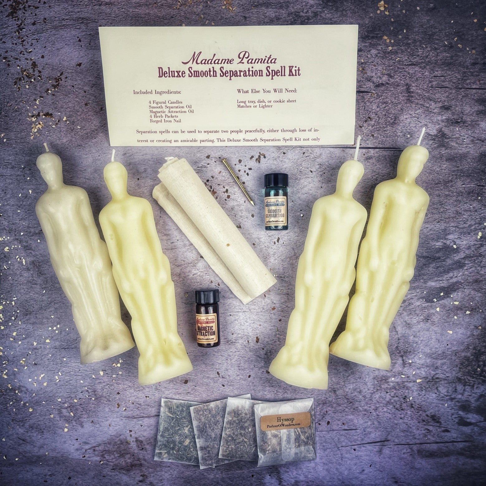 Deluxe Smooth Separation Candle Spell Kit - Male/Male | Peaceful Parting & Love Direction