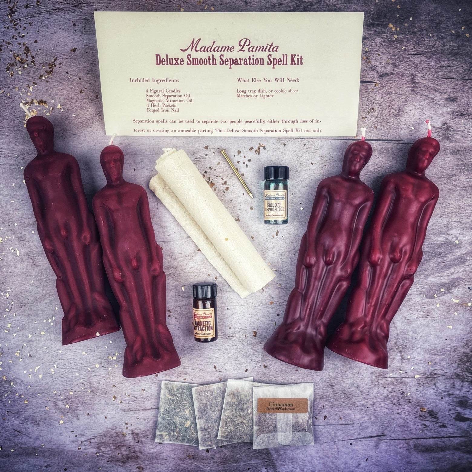 Deluxe Smooth Separation Candle Spell Kit - Male/Male | Peaceful Parting & Love Direction