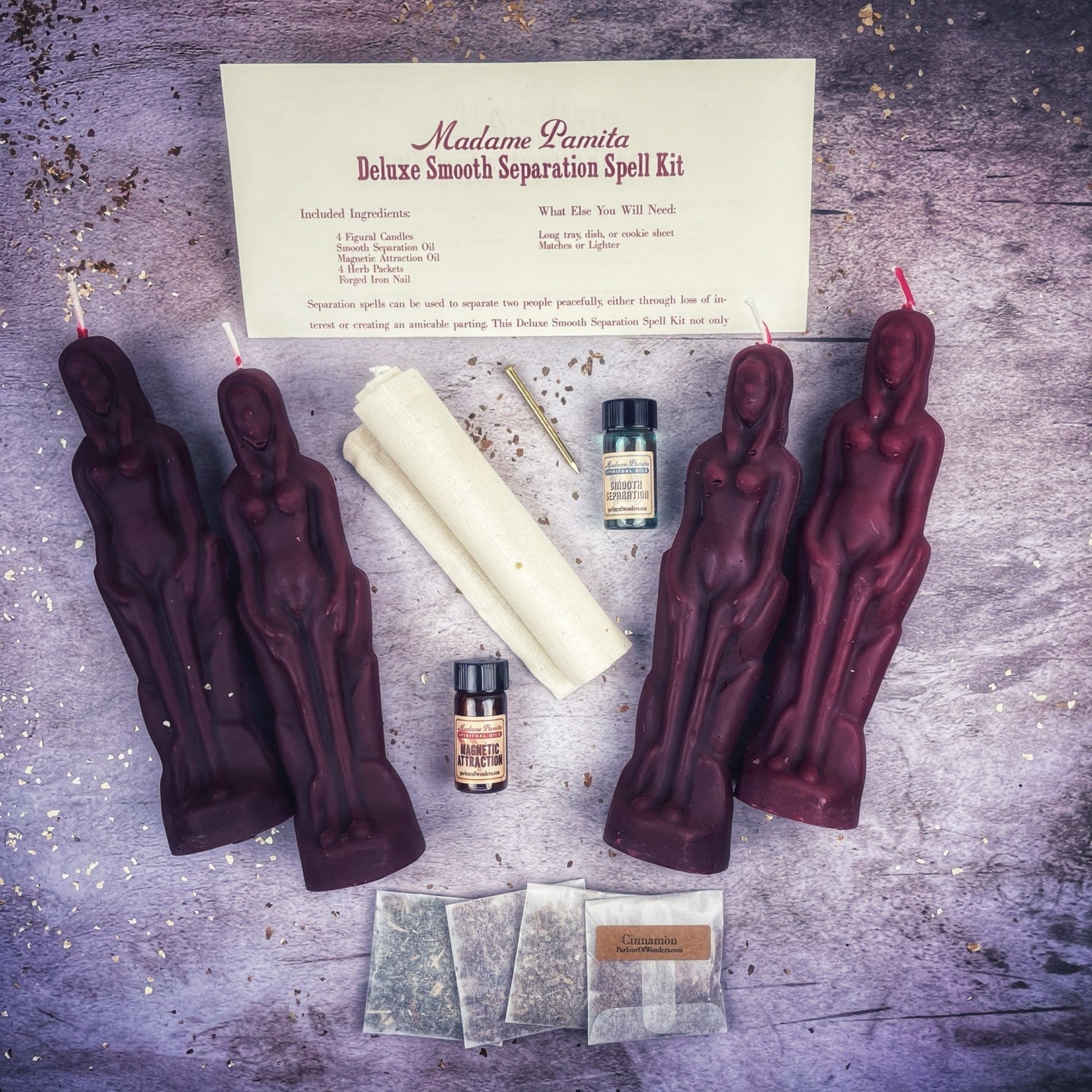 Deluxe Smooth Separation Candle Spell Kit - Female/Female | Peaceful Parting & Love Direction