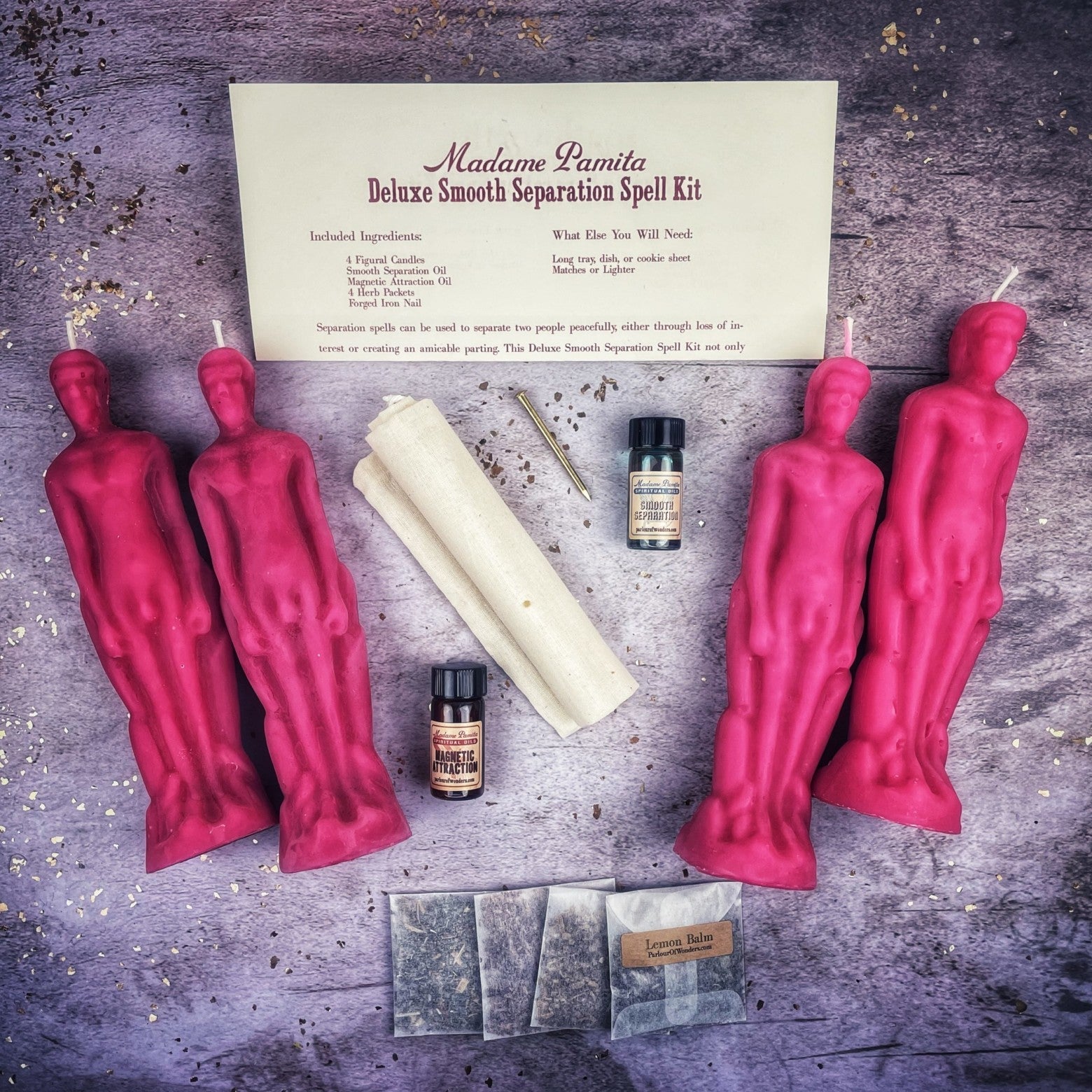 Deluxe Smooth Separation Candle Spell Kit - Male/Male | Peaceful Parting & Love Direction