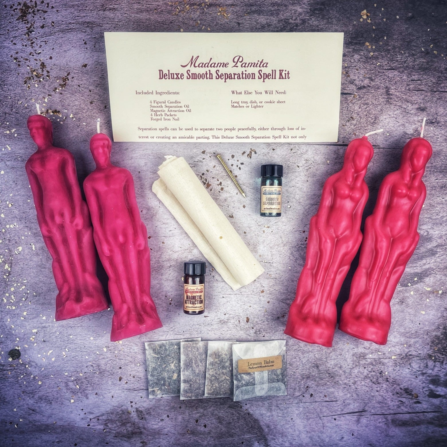 Deluxe Smooth Separation Candle Spell Kit - Female/Male | Peaceful Parting & Love Direction