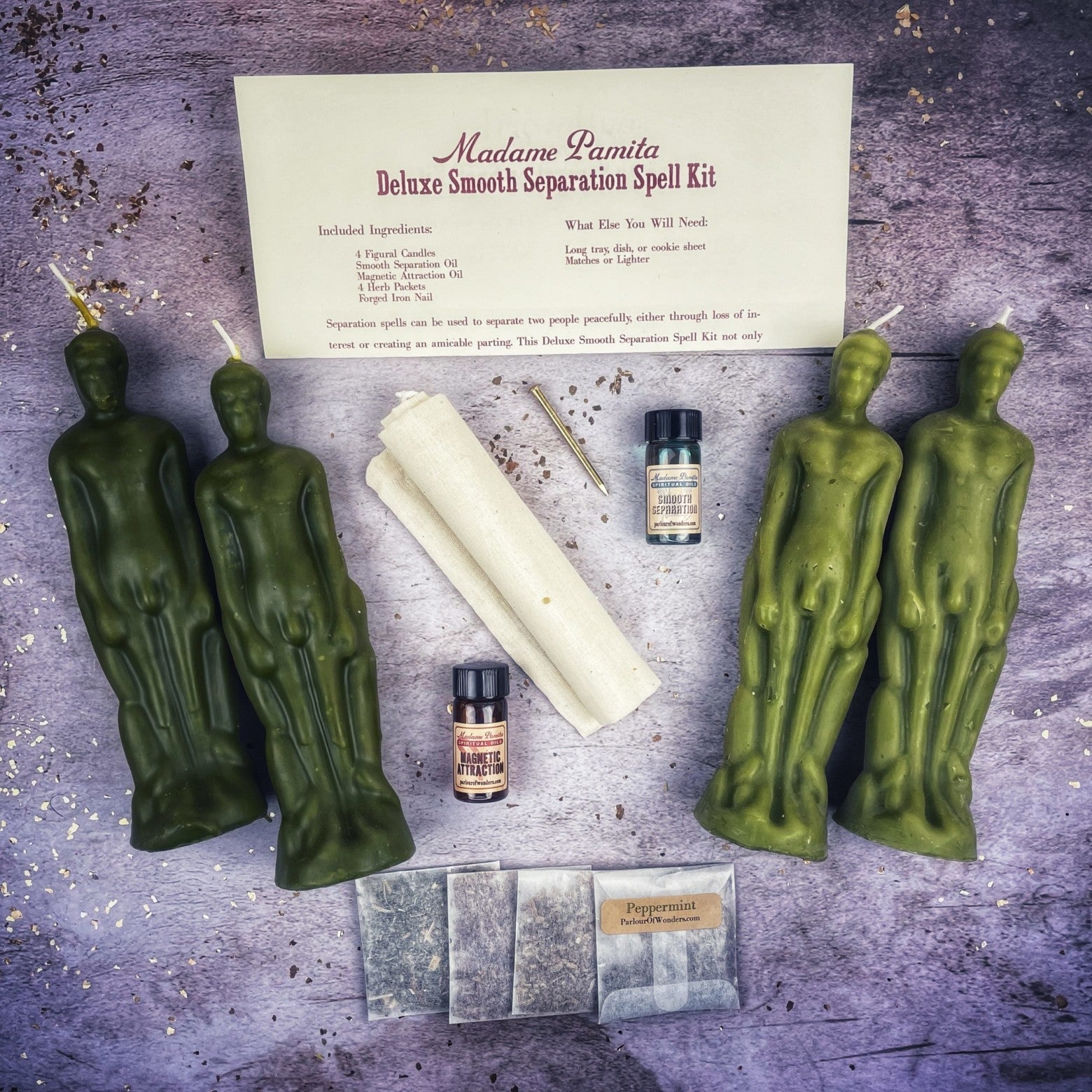 Deluxe Smooth Separation Candle Spell Kit - Male/Male | Peaceful Parting & Love Direction