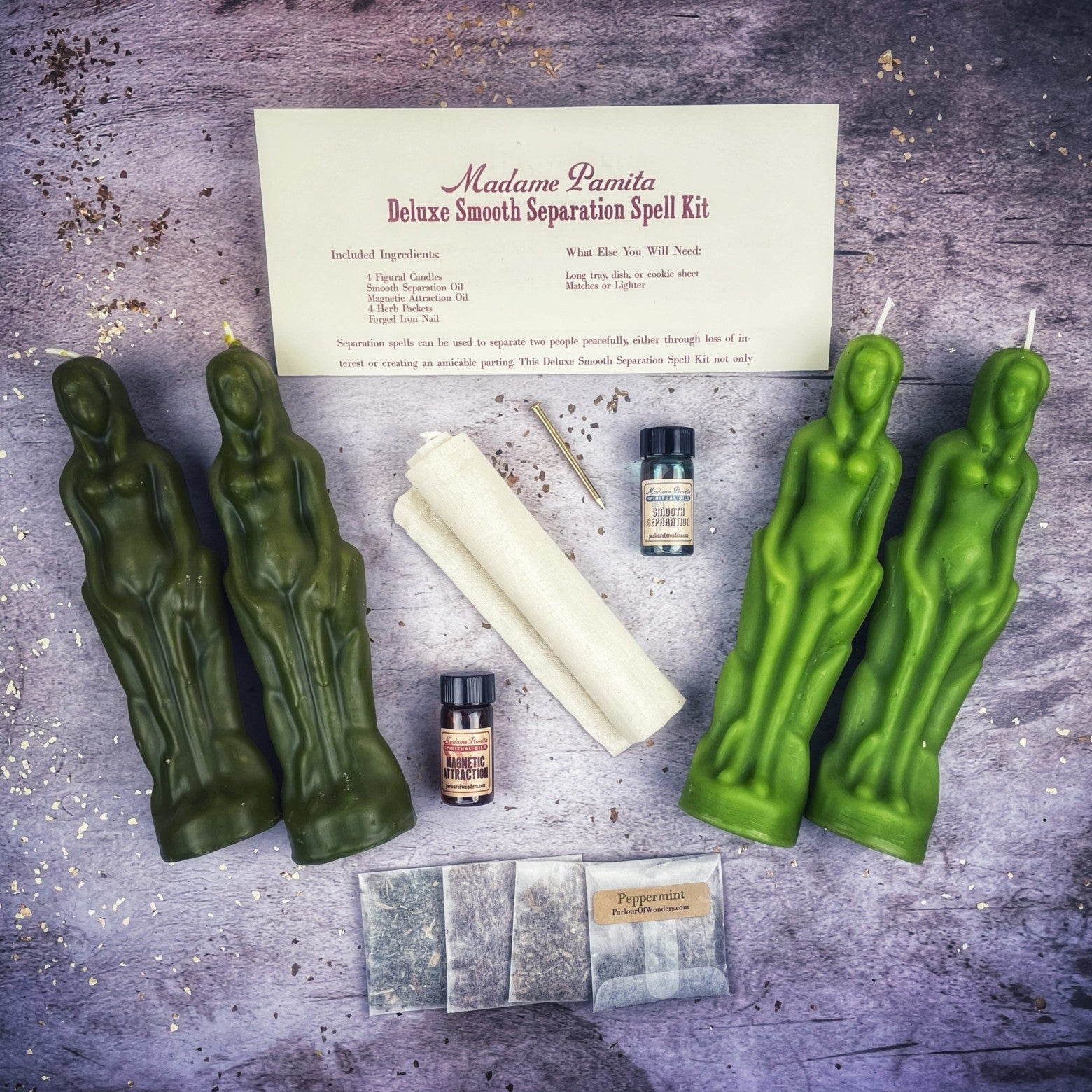 Deluxe Smooth Separation Candle Spell Kit - Female/Female | Peaceful Parting & Love Direction