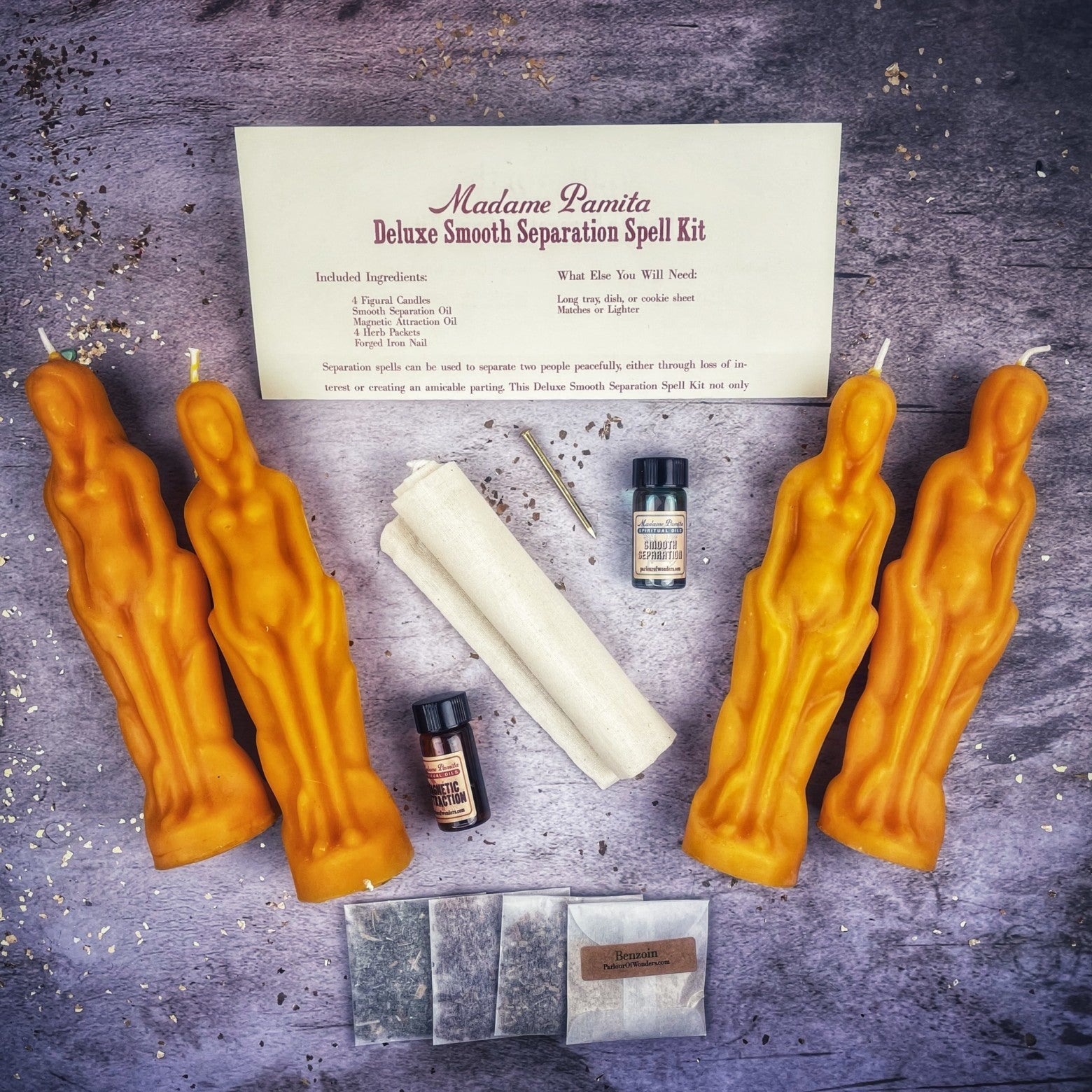 Deluxe Smooth Separation Candle Spell Kit - Female/Female | Peaceful Parting & Love Direction