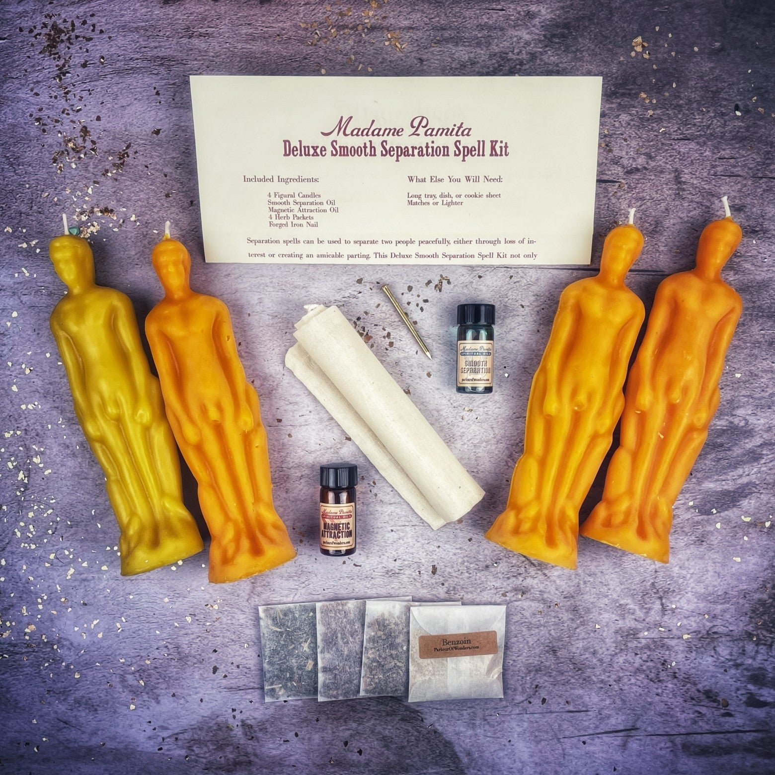Deluxe Smooth Separation Candle Spell Kit - Male/Male | Peaceful Parting & Love Direction