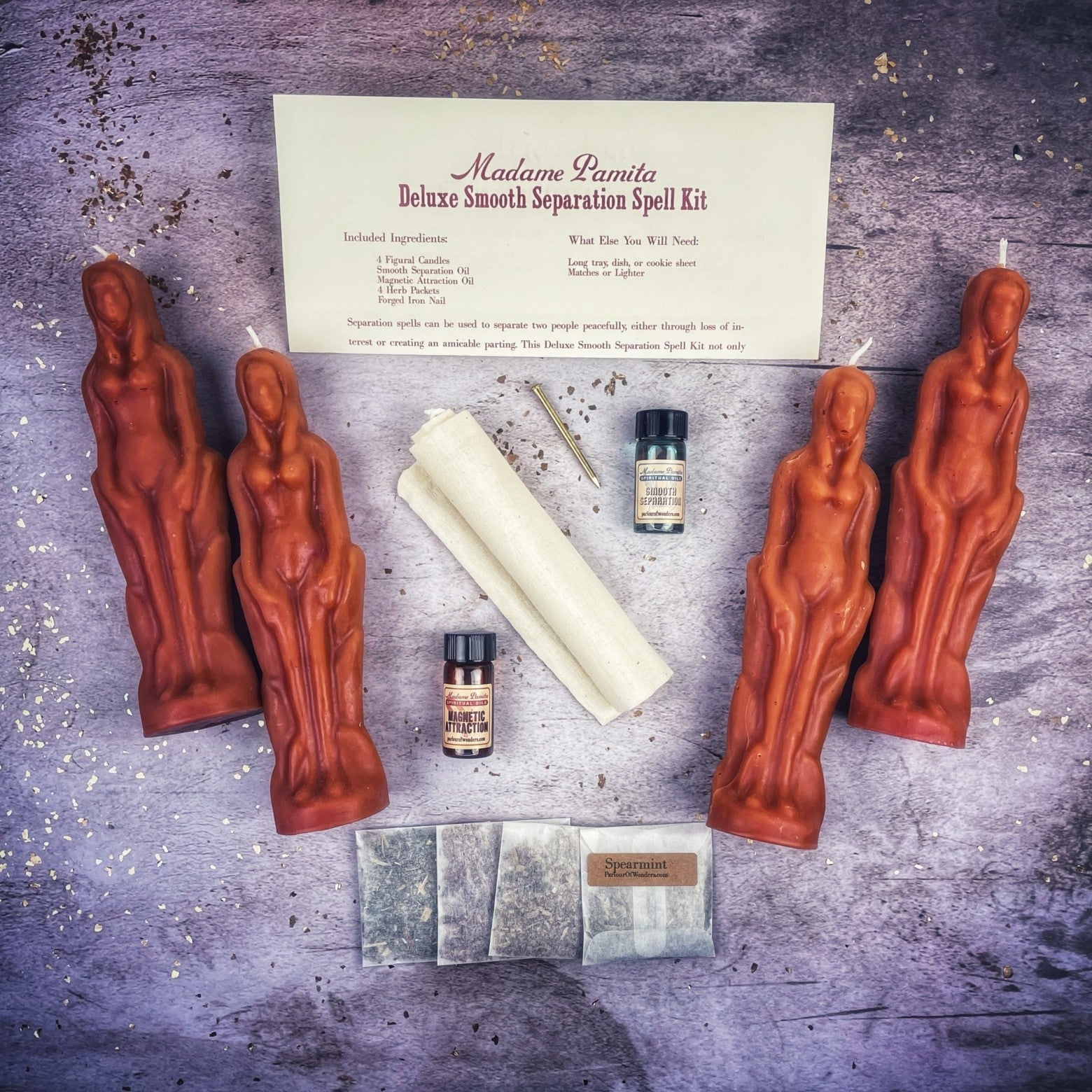 Deluxe Smooth Separation Candle Spell Kit - Female/Female | Peaceful Parting & Love Direction