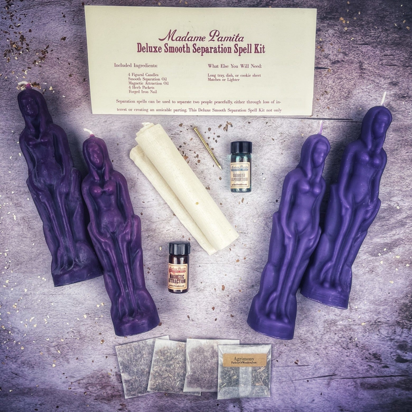 Deluxe Smooth Separation Candle Spell Kit - Female/Female | Peaceful Parting & Love Direction