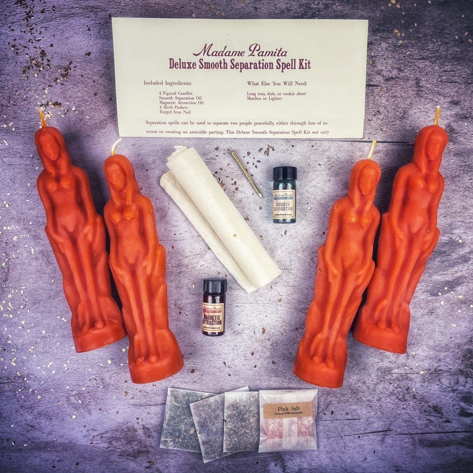 Deluxe Smooth Separation Candle Spell Kit - Female/Female | Peaceful Parting & Love Direction