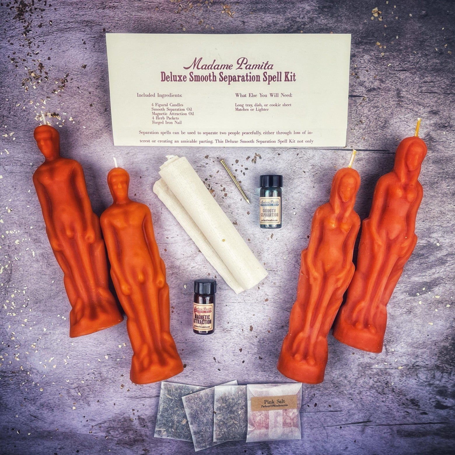 Deluxe Smooth Separation Candle Spell Kit - Female/Male | Peaceful Parting & Love Direction