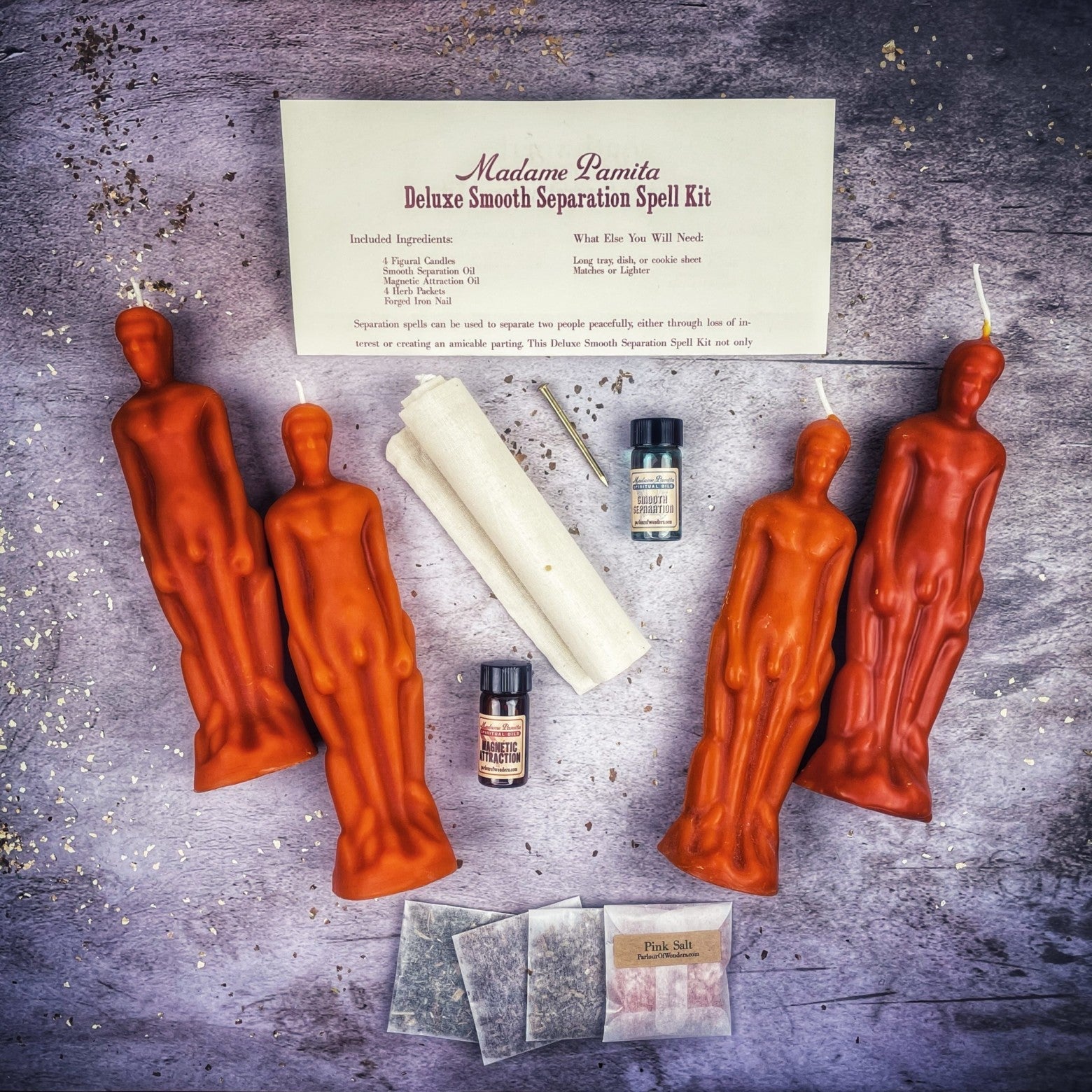 Deluxe Smooth Separation Candle Spell Kit - Male/Male | Peaceful Parting & Love Direction
