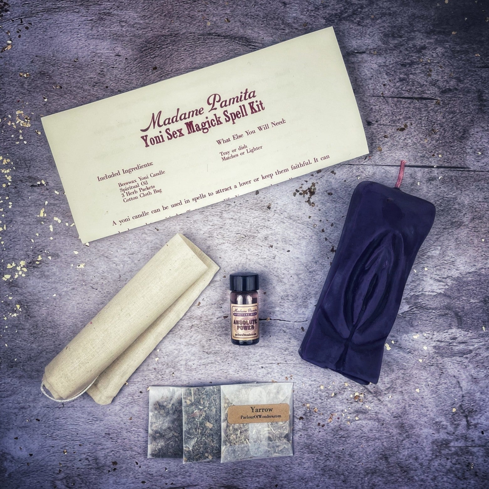 Yoni Sex Magick Candle Spell Kit - Passion, Attraction & Sexual Power
