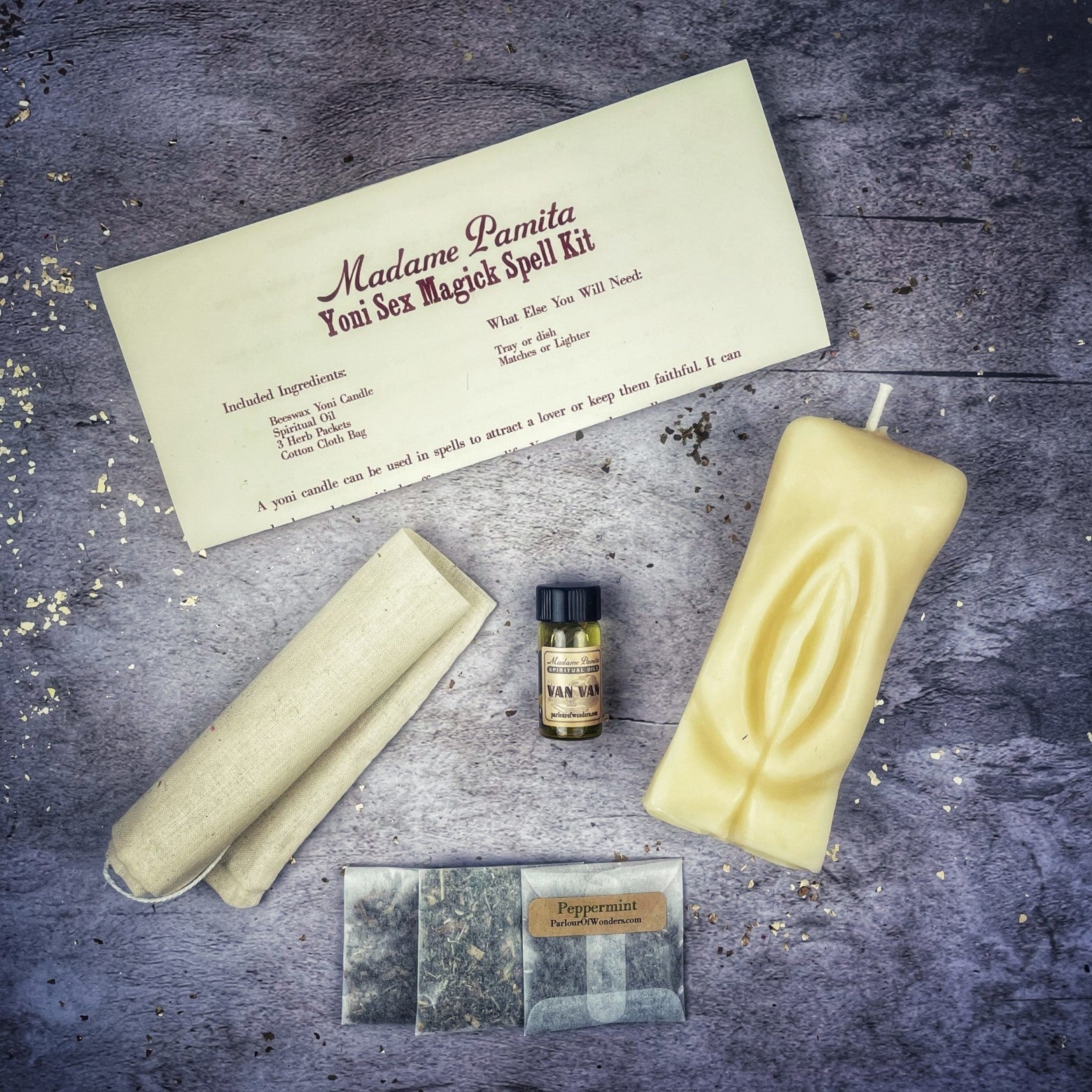 Yoni Sex Magick Candle Spell Kit - Passion, Attraction & Sexual Power