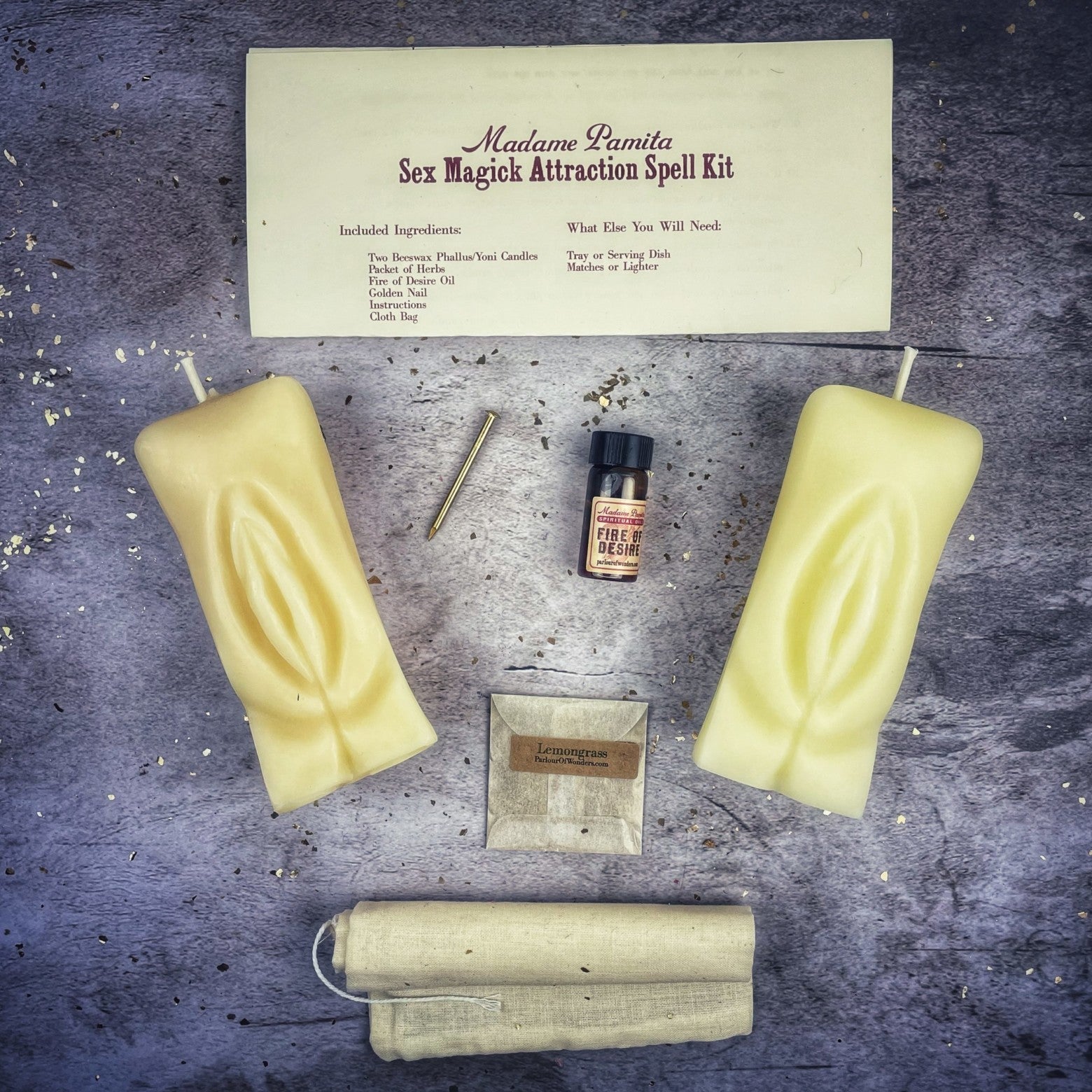 Sex Magick Candle Spell Kit - Yoni/Yoni - Passion & Desire