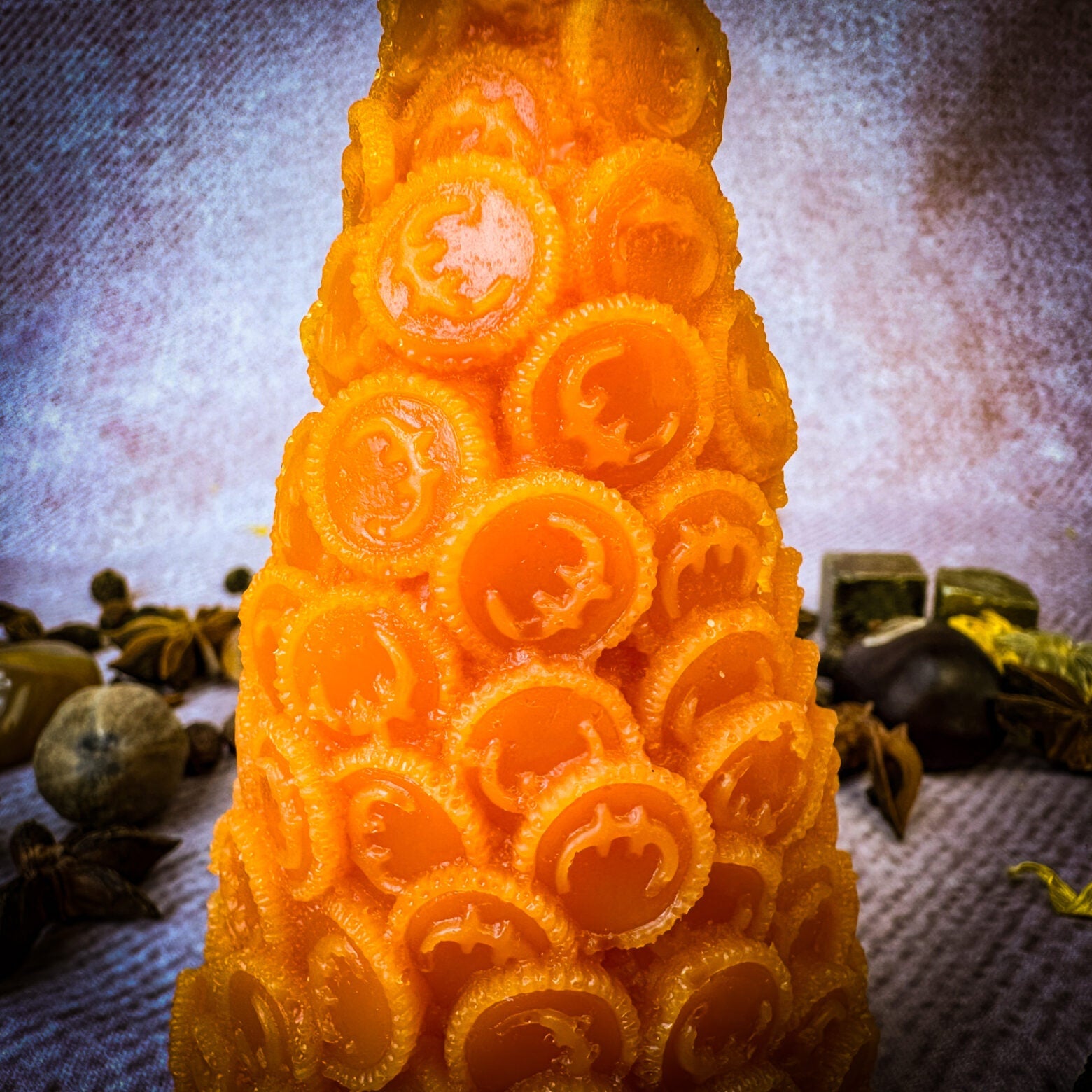 Beeswax Cone of Coins Spell Candle - Money Magnet & Prosperity Magic