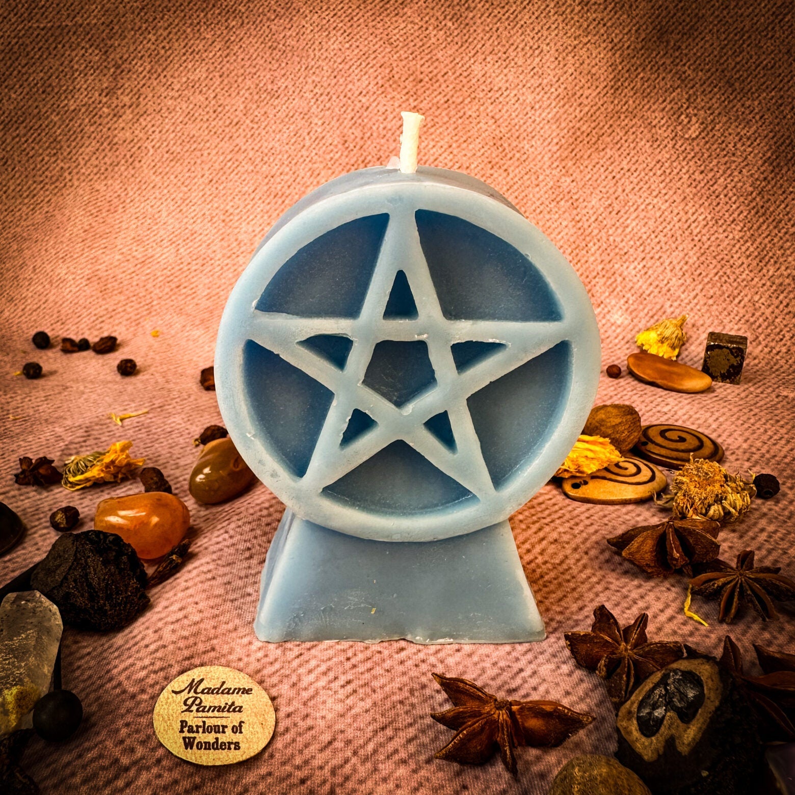 Pentacle of Protection Candle Spell Kit - Five Elements & Spiritual Safety Magic