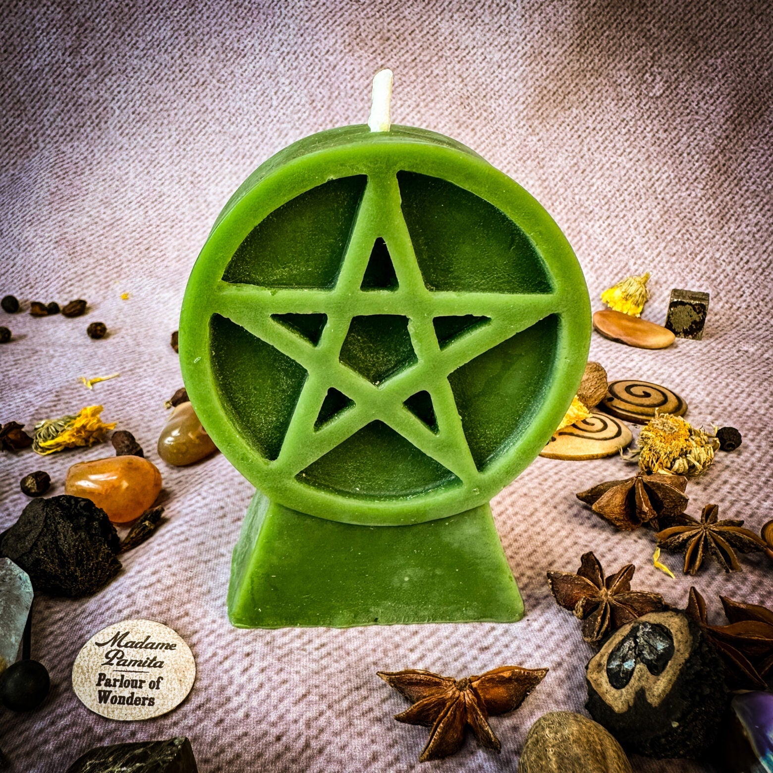 Pentacle of Protection Candle Spell Kit - Five Elements & Spiritual Safety Magic