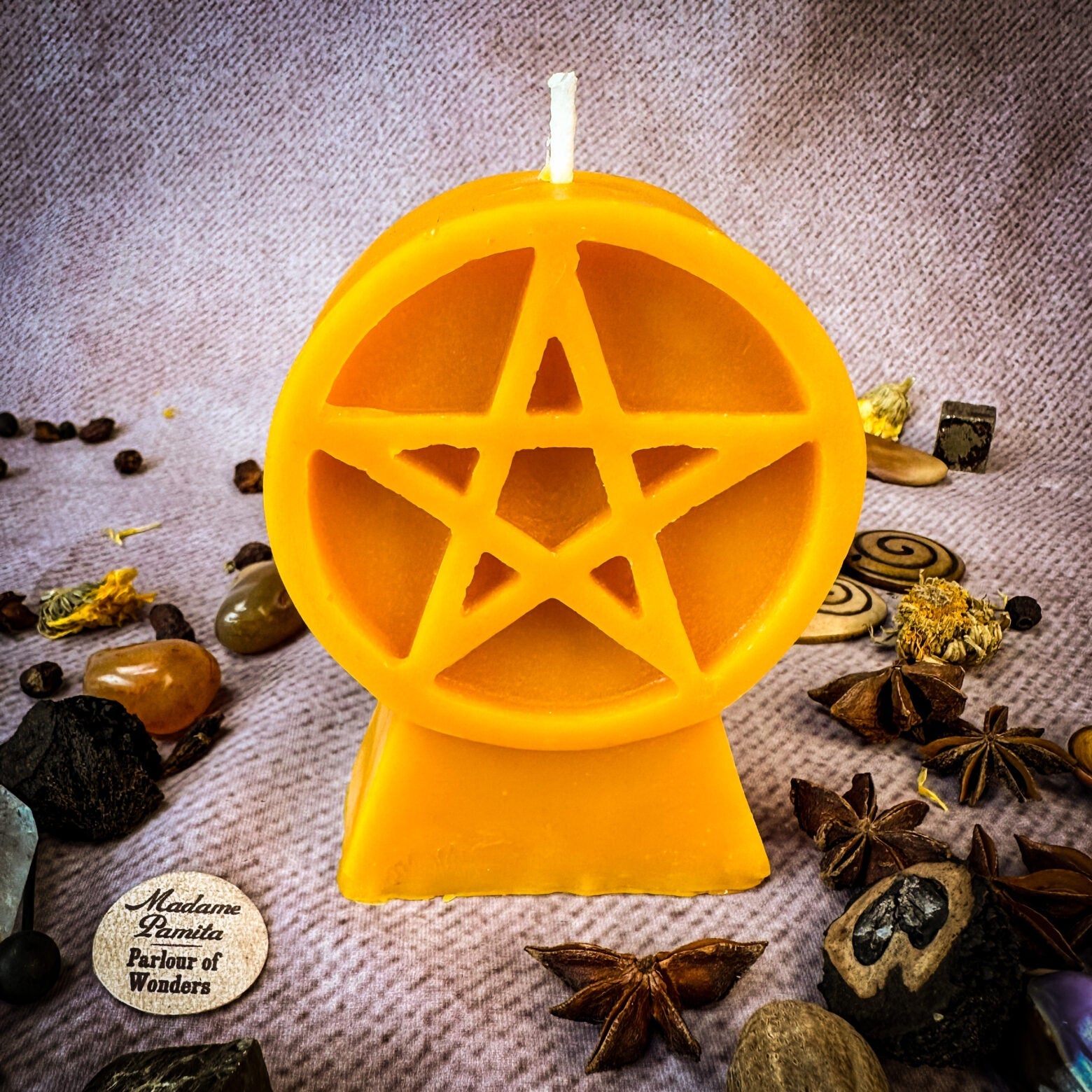 Pentacle of Protection Candle Spell Kit - Five Elements & Spiritual Safety Magic