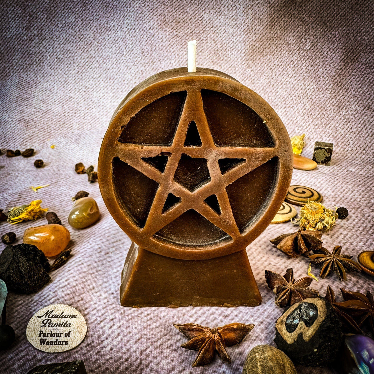 Pentacle of Protection Candle Spell Kit - Five Elements & Spiritual Safety Magic