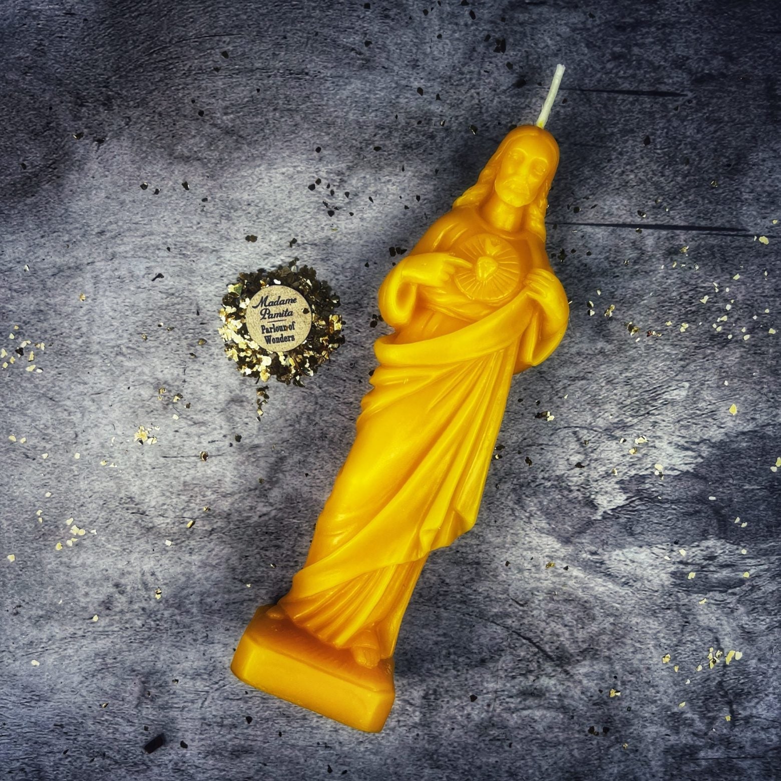 Beeswax Sacred Heart of Jesus Spell Candle - Divine Love & Miracles