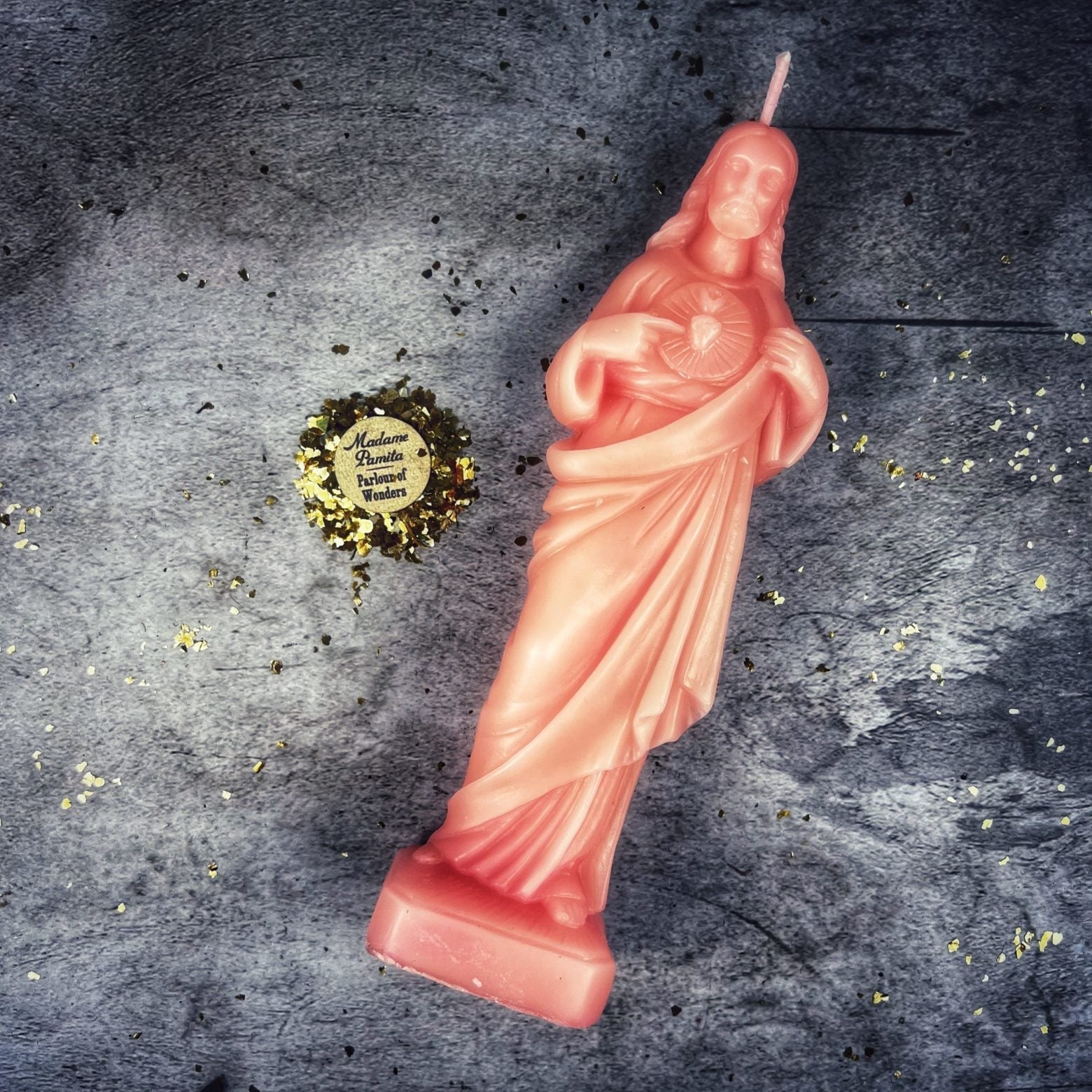 Beeswax Sacred Heart of Jesus Spell Candle - Divine Love & Miracles