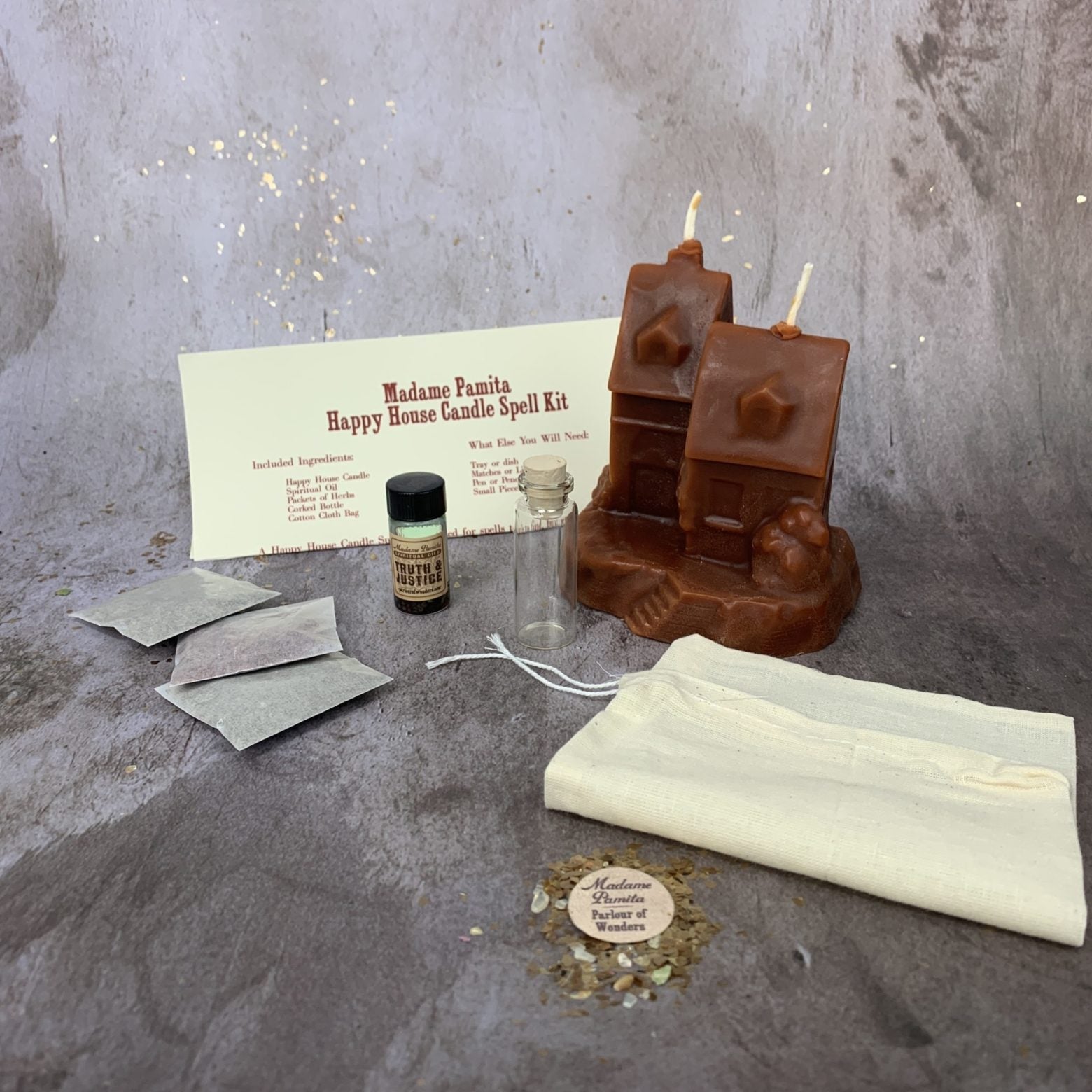 Happy House Candle Spell Kit - Home Protection, Harmony & Blessings