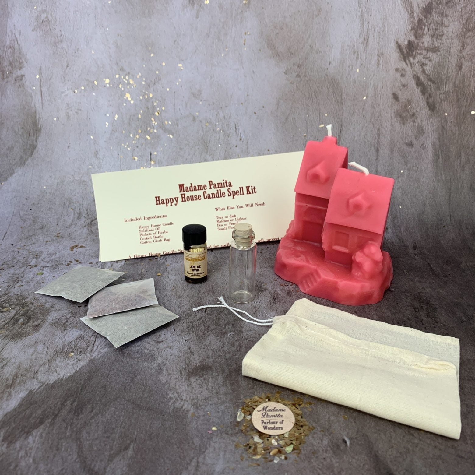 Happy House Candle Spell Kit - Home Protection, Harmony & Blessings