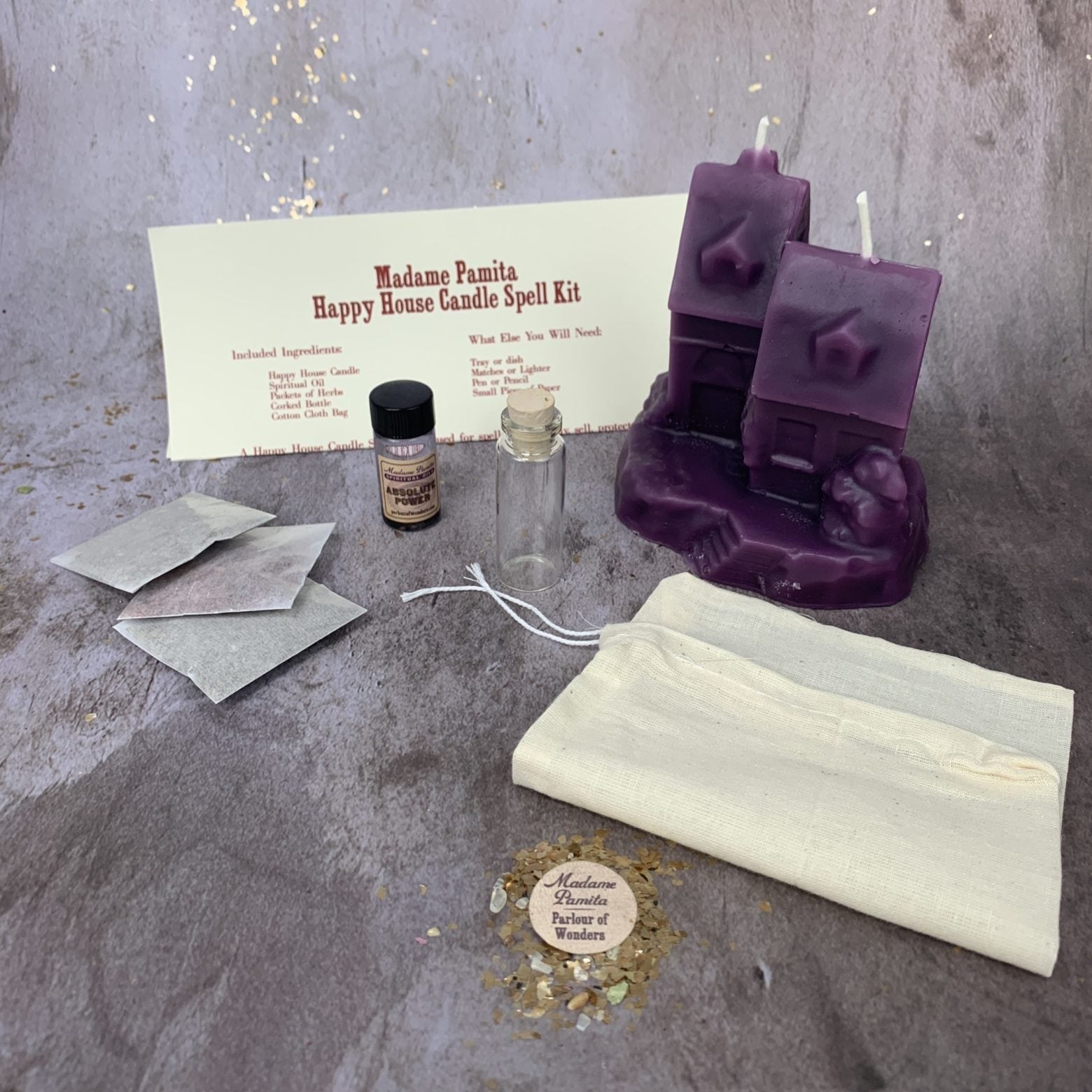 Happy House Candle Spell Kit - Home Protection, Harmony & Blessings