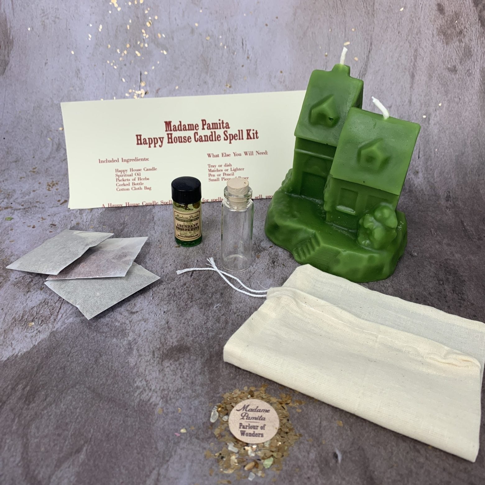Happy House Candle Spell Kit - Home Protection, Harmony & Blessings