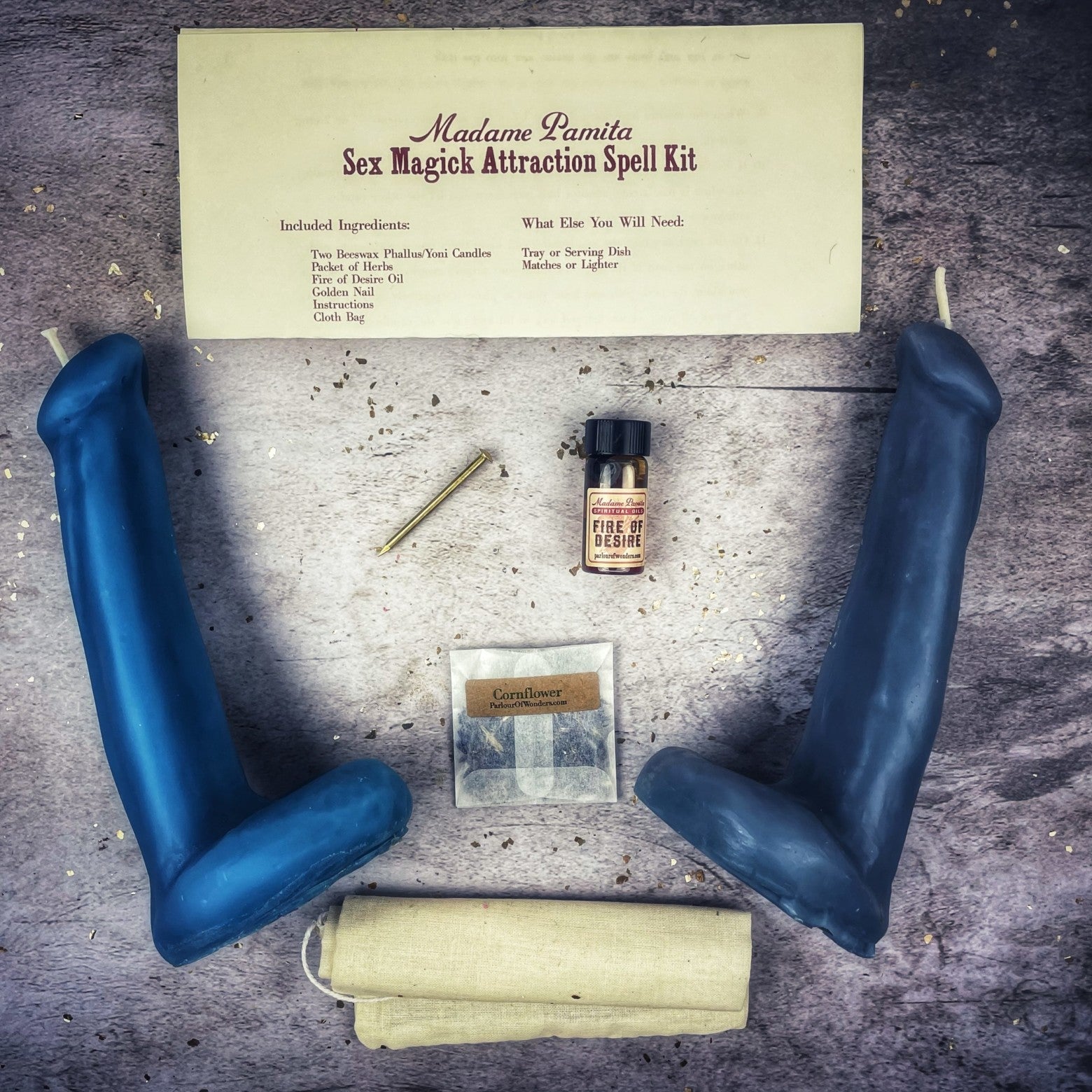 Sex Magick Candle Spell Kit - Phallus/Phallus - Passion & Desire