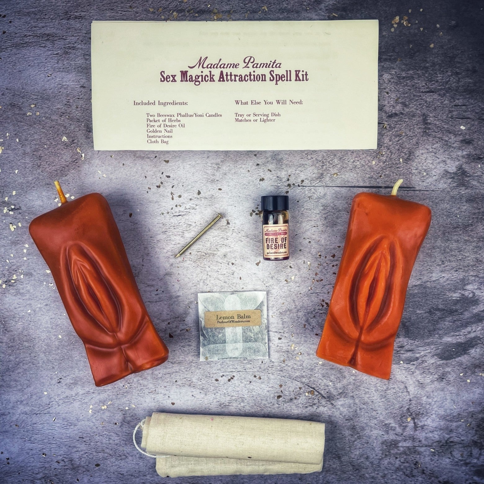 Sex Magick Candle Spell Kit - Yoni/Yoni - Passion & Desire