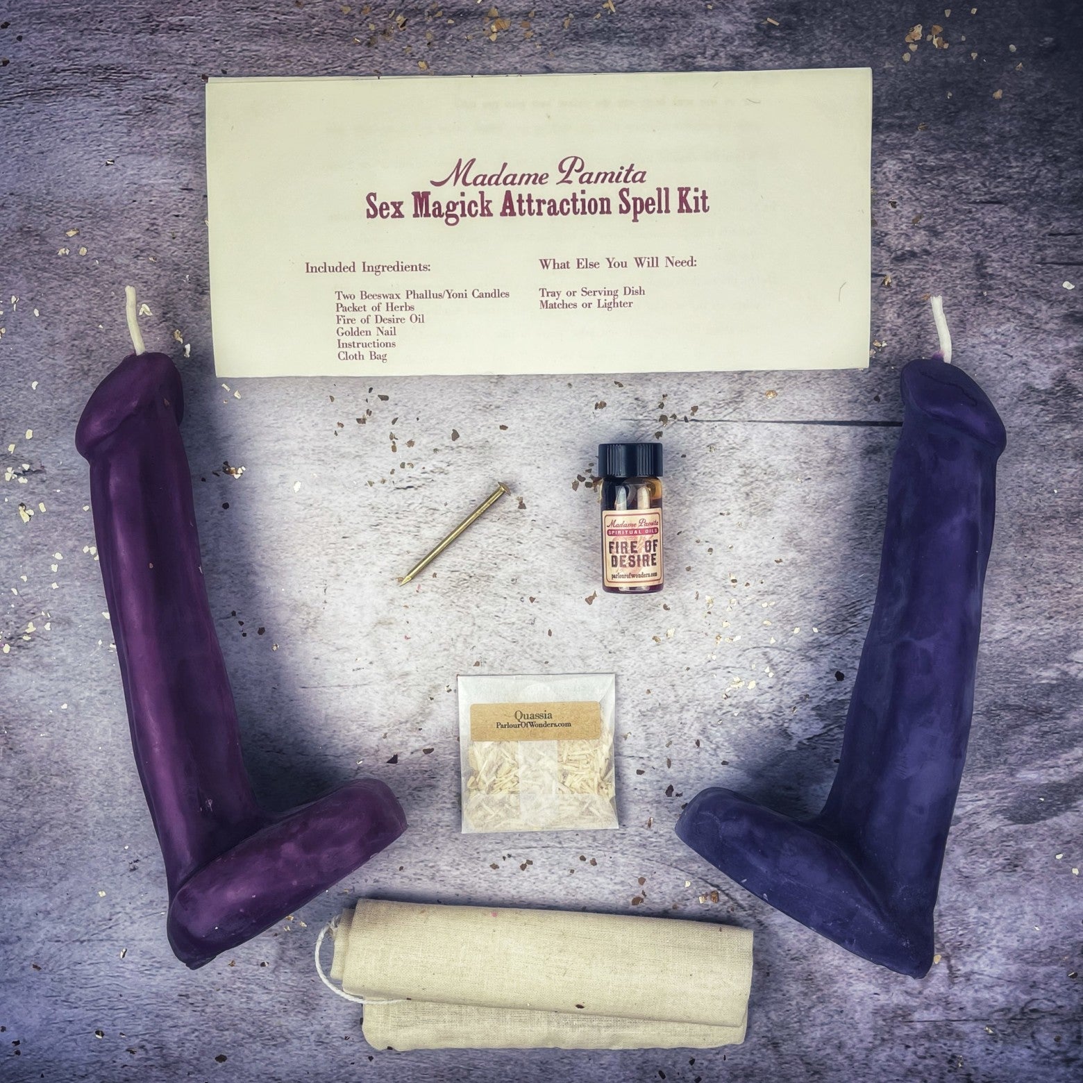 Sex Magick Candle Spell Kit - Phallus/Phallus - Passion & Desire