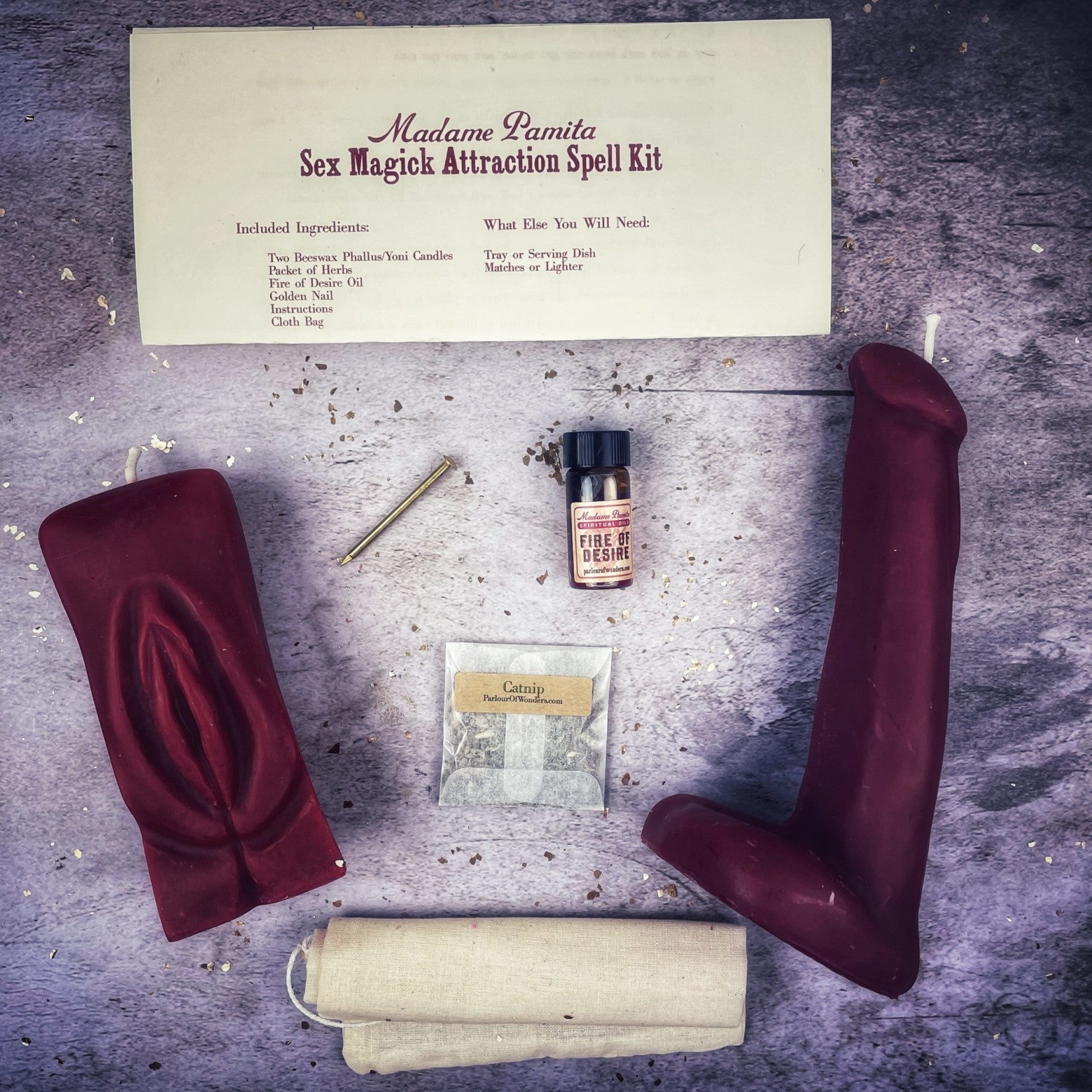 Sex Magick Candle Spell Kit - Yoni/Phallus - Passion & Attraction