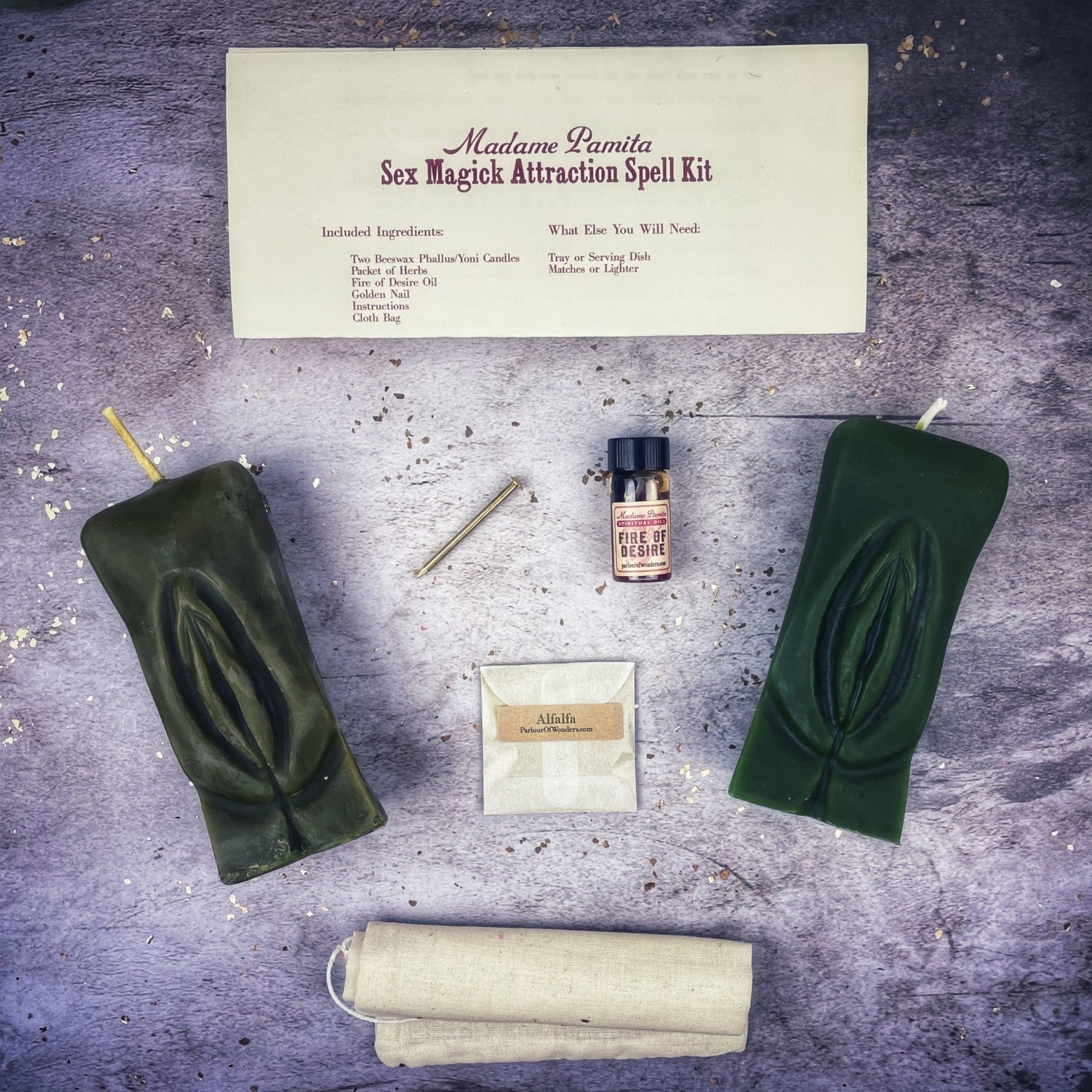 Sex Magick Candle Spell Kit - Yoni/Yoni - Passion & Desire