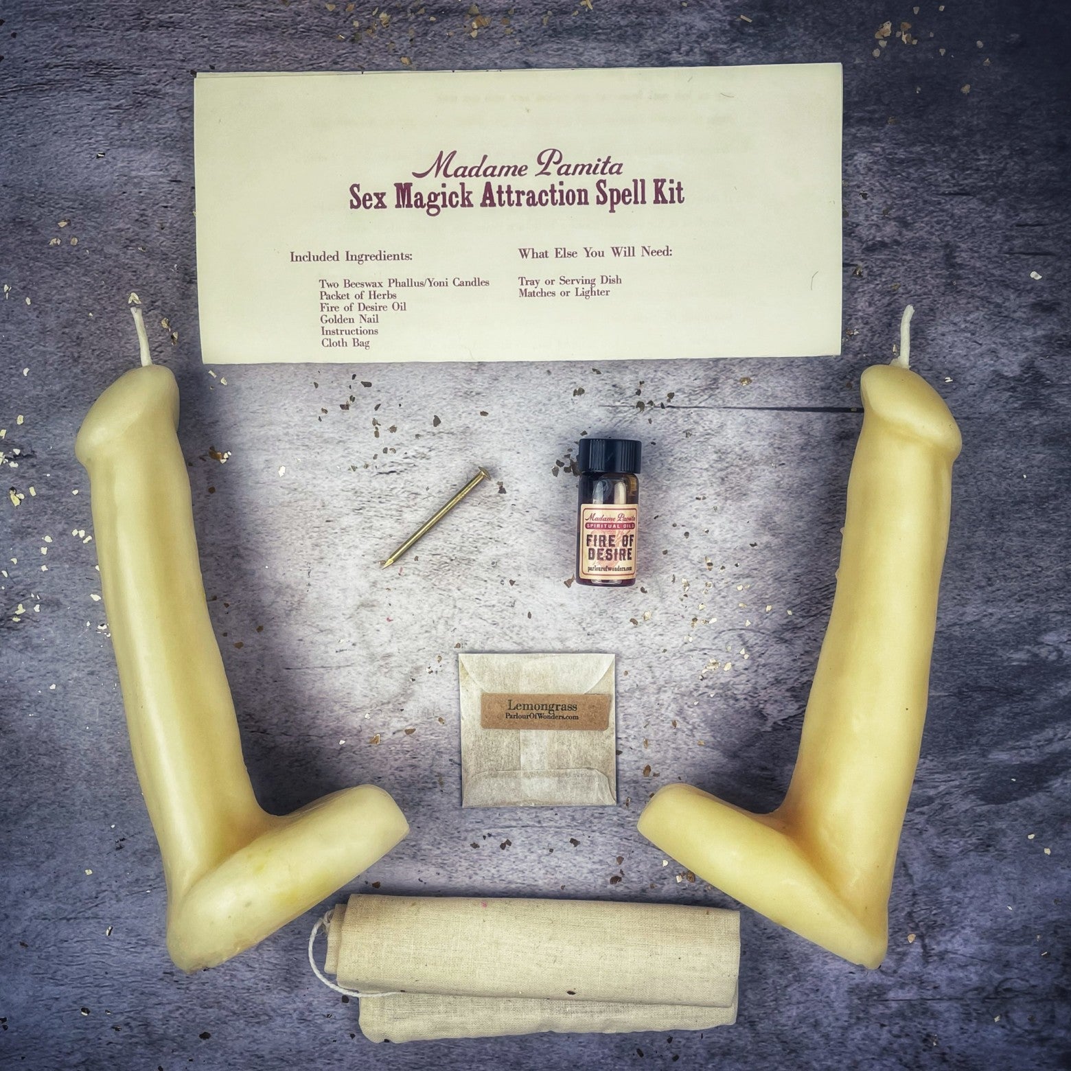 Sex Magick Candle Spell Kit - Phallus/Phallus - Passion & Desire